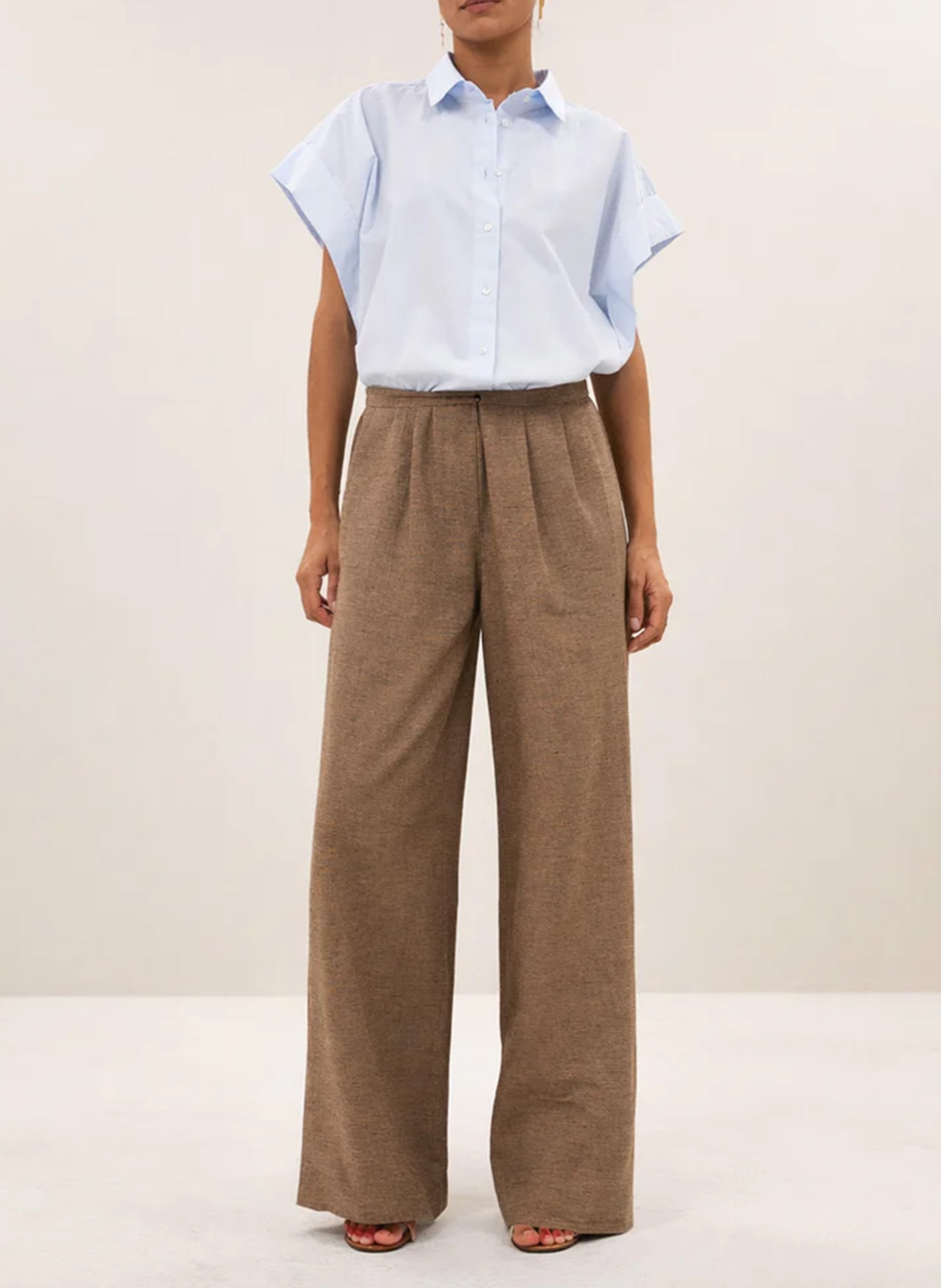 Chemise droite col classique en coton BY BAR Bleu