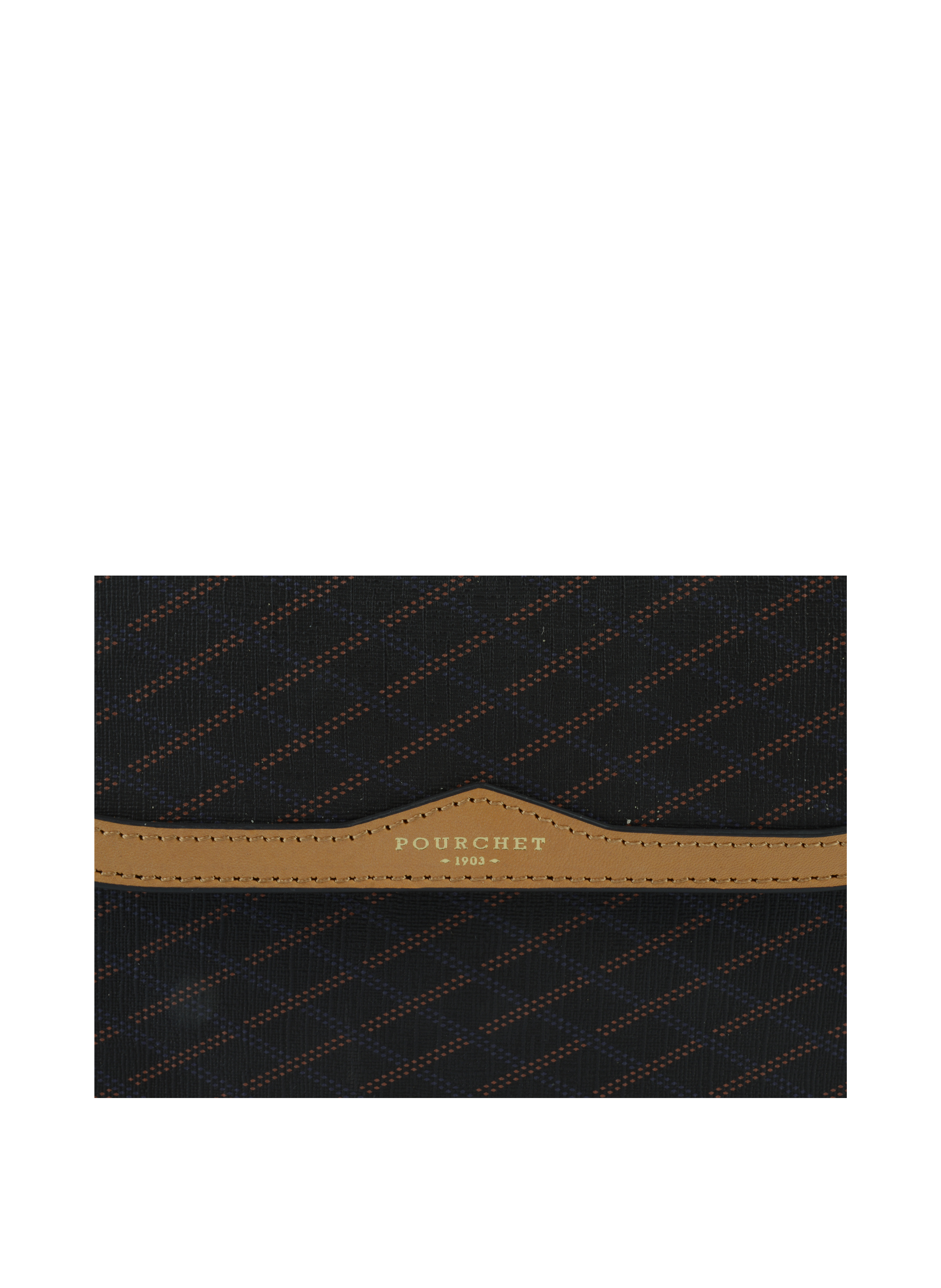 Coated canvas shoulder bag POURCHET Brown