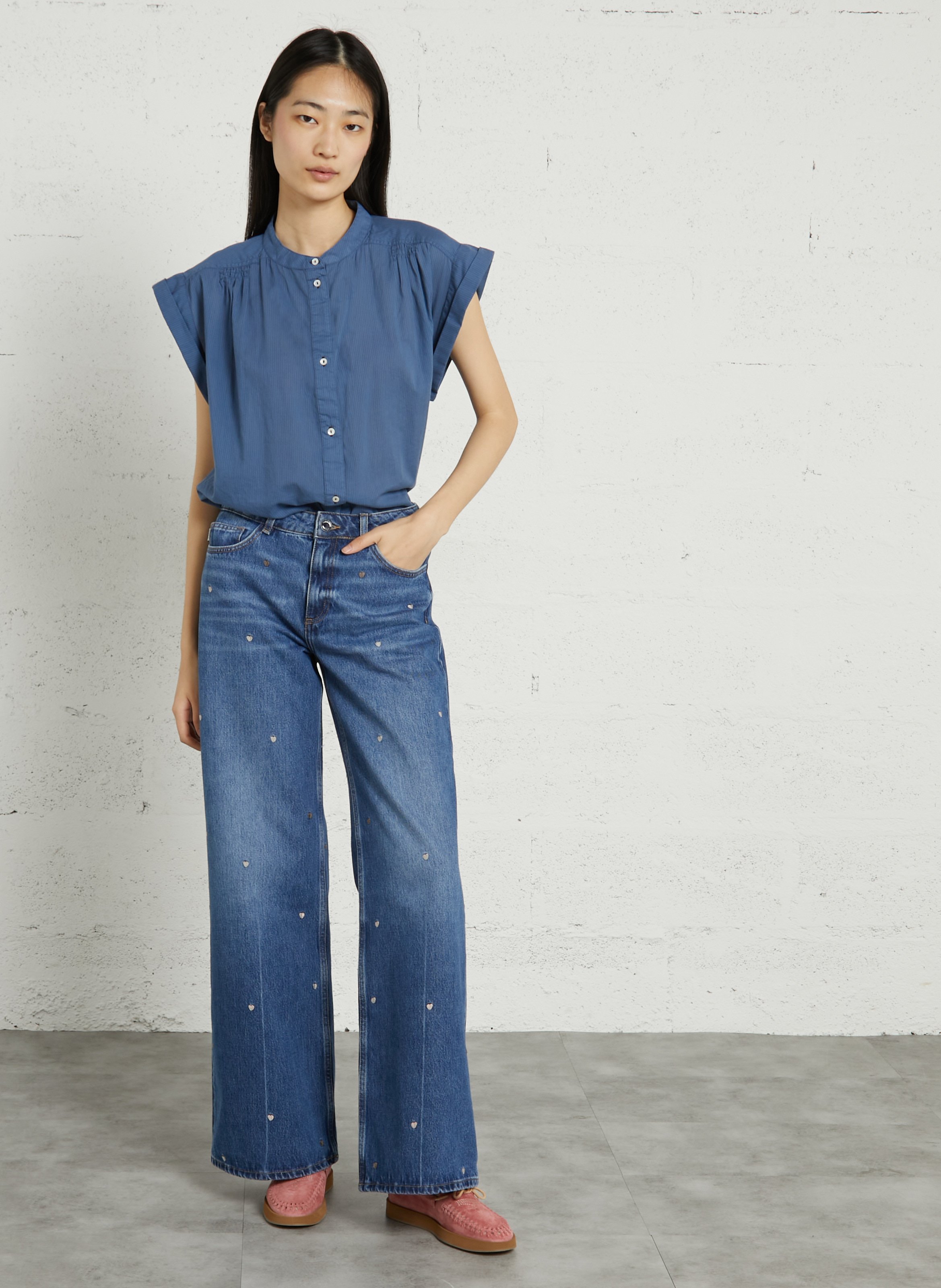 Bio-Baumwoll-Schlaghose FABIENNE CHAPOT Blau