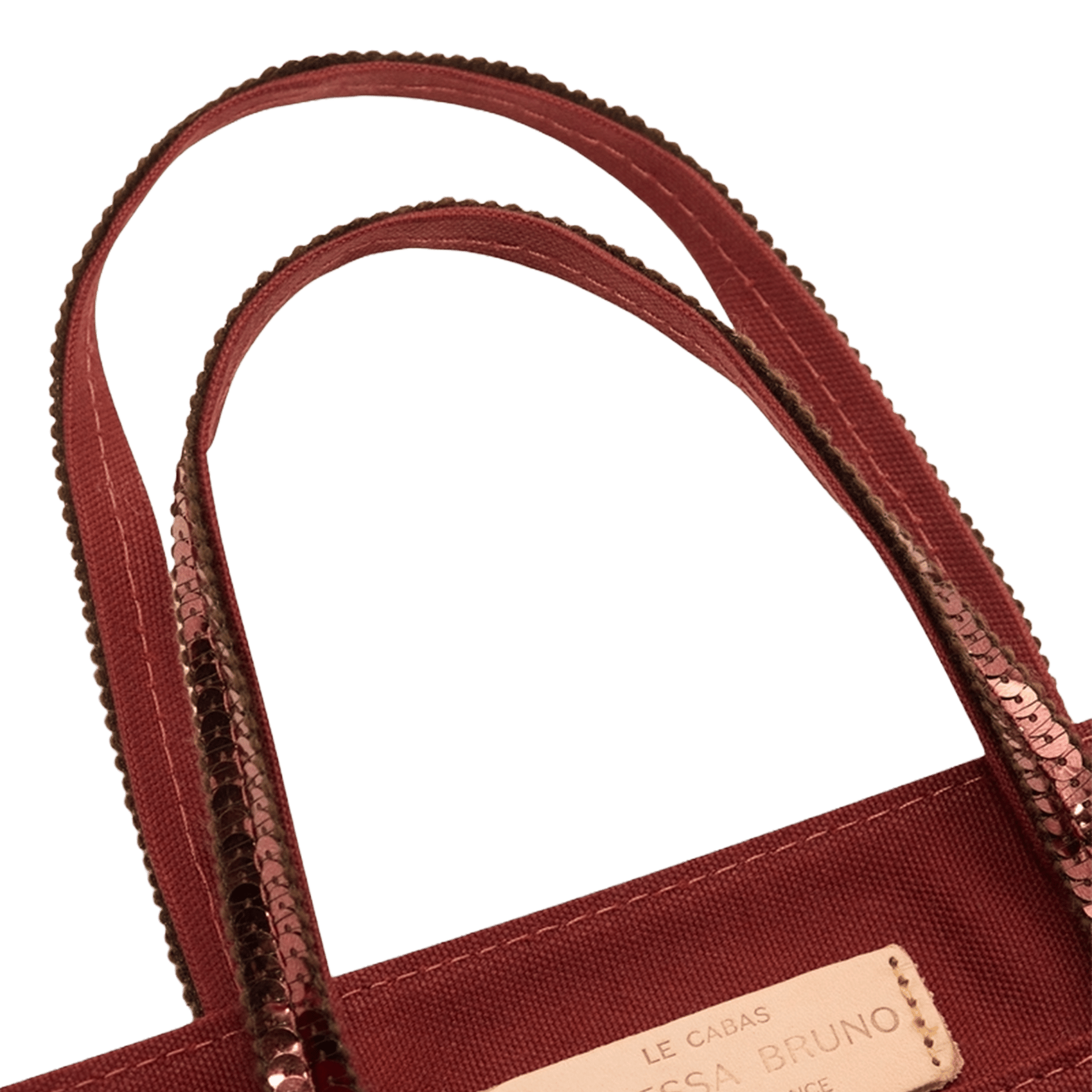 Mini cotton tote bag with sequins VANESSA BRUNO Brown