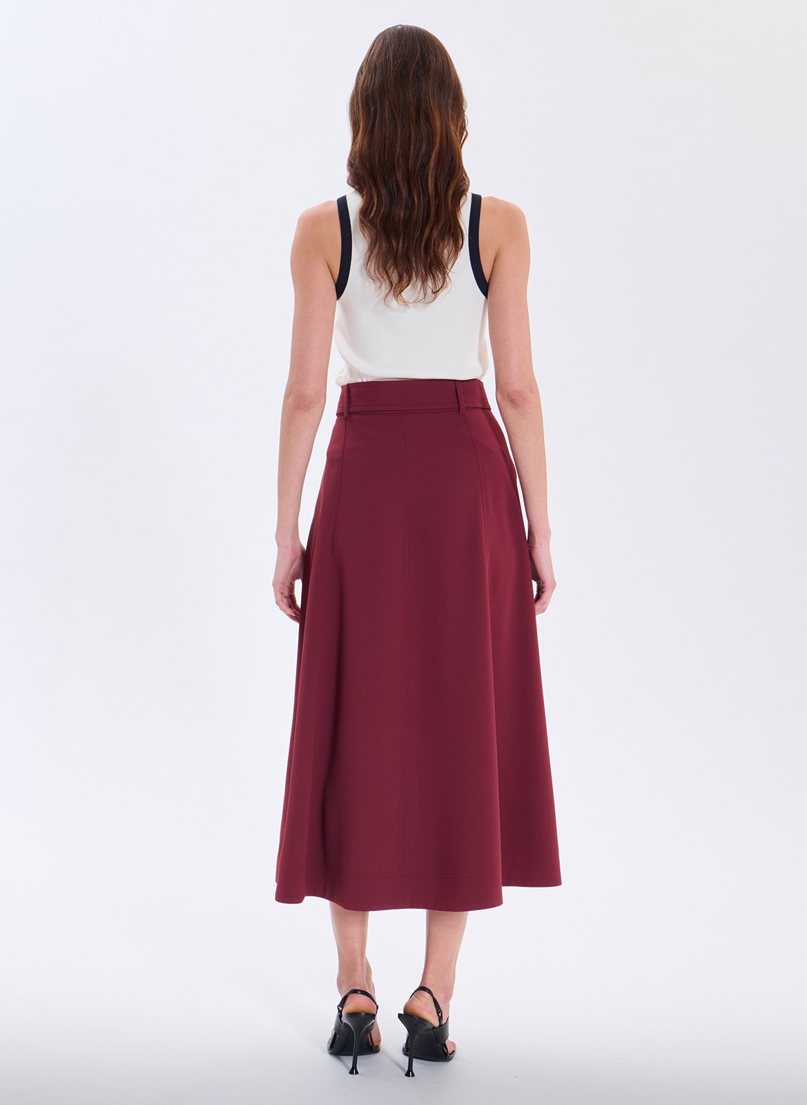 Ausgestellter Midi-Rock ZAPA Rot