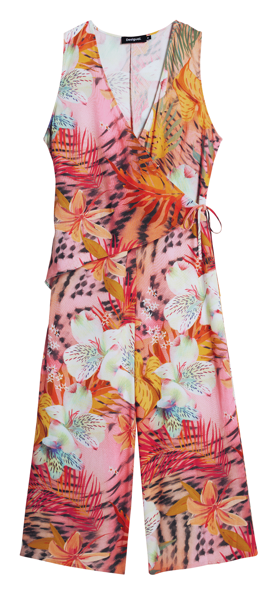 Jumpsuit met V-hals en print DESIGUAL Rood