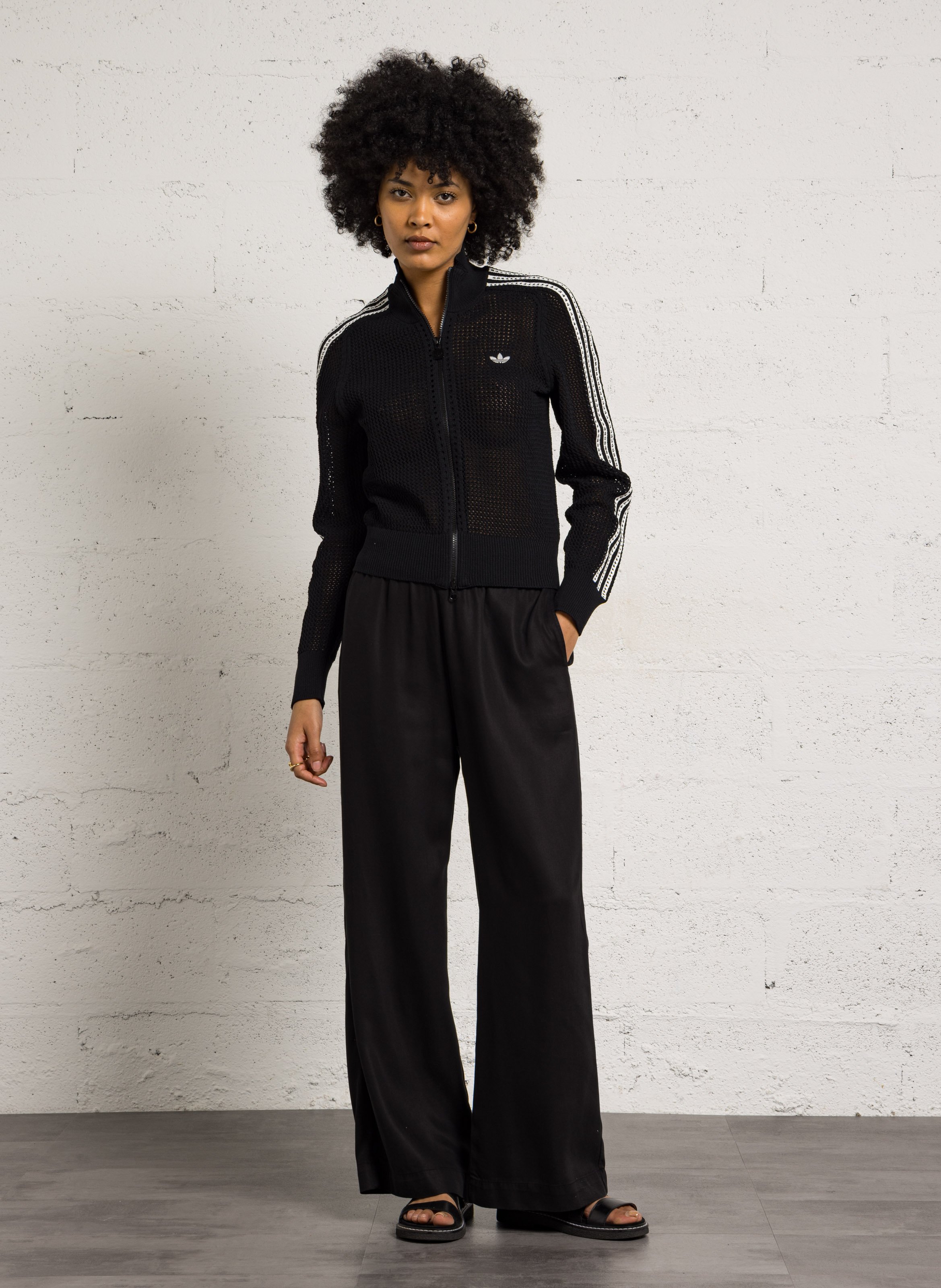 Zip-up high-neck jacket ADIDAS Black