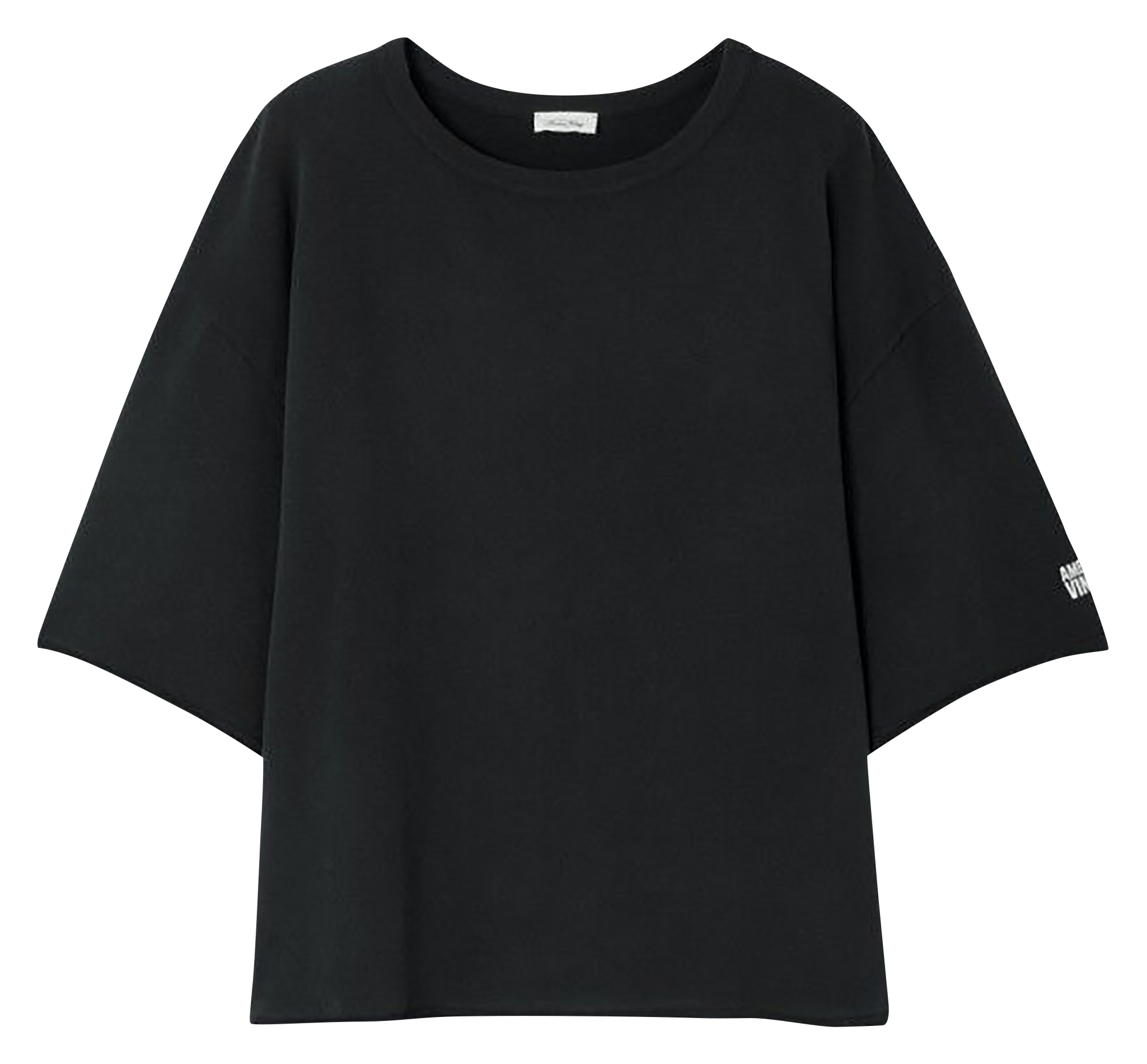 Round neck fluid cotton t-shirt AMERICAN VINTAGE Black