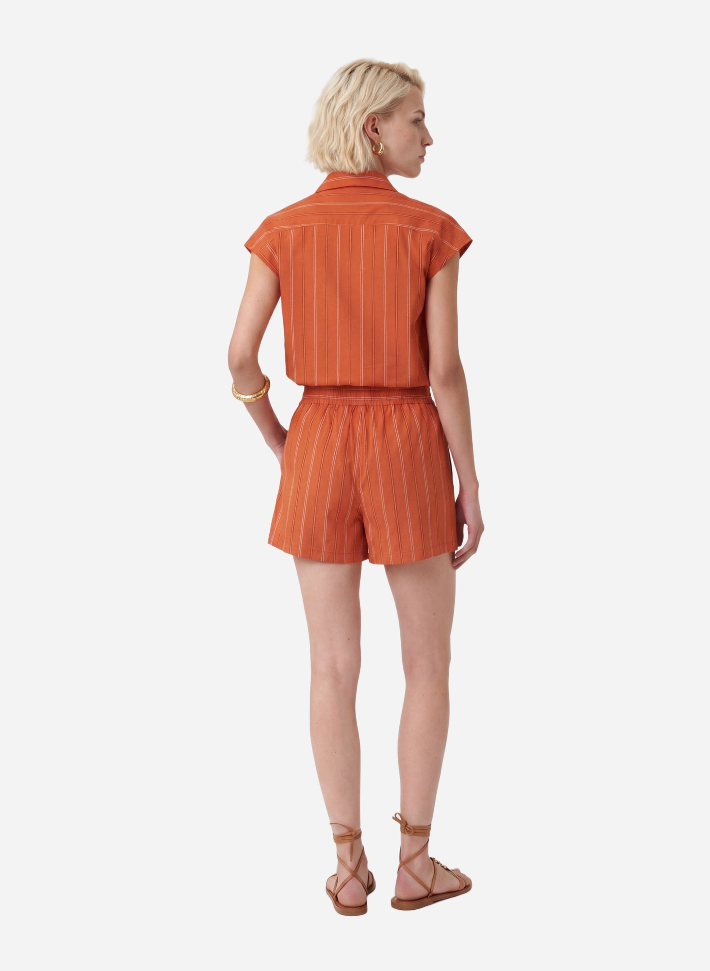Chemise sans manches rayée VANESSA BRUNO Orange