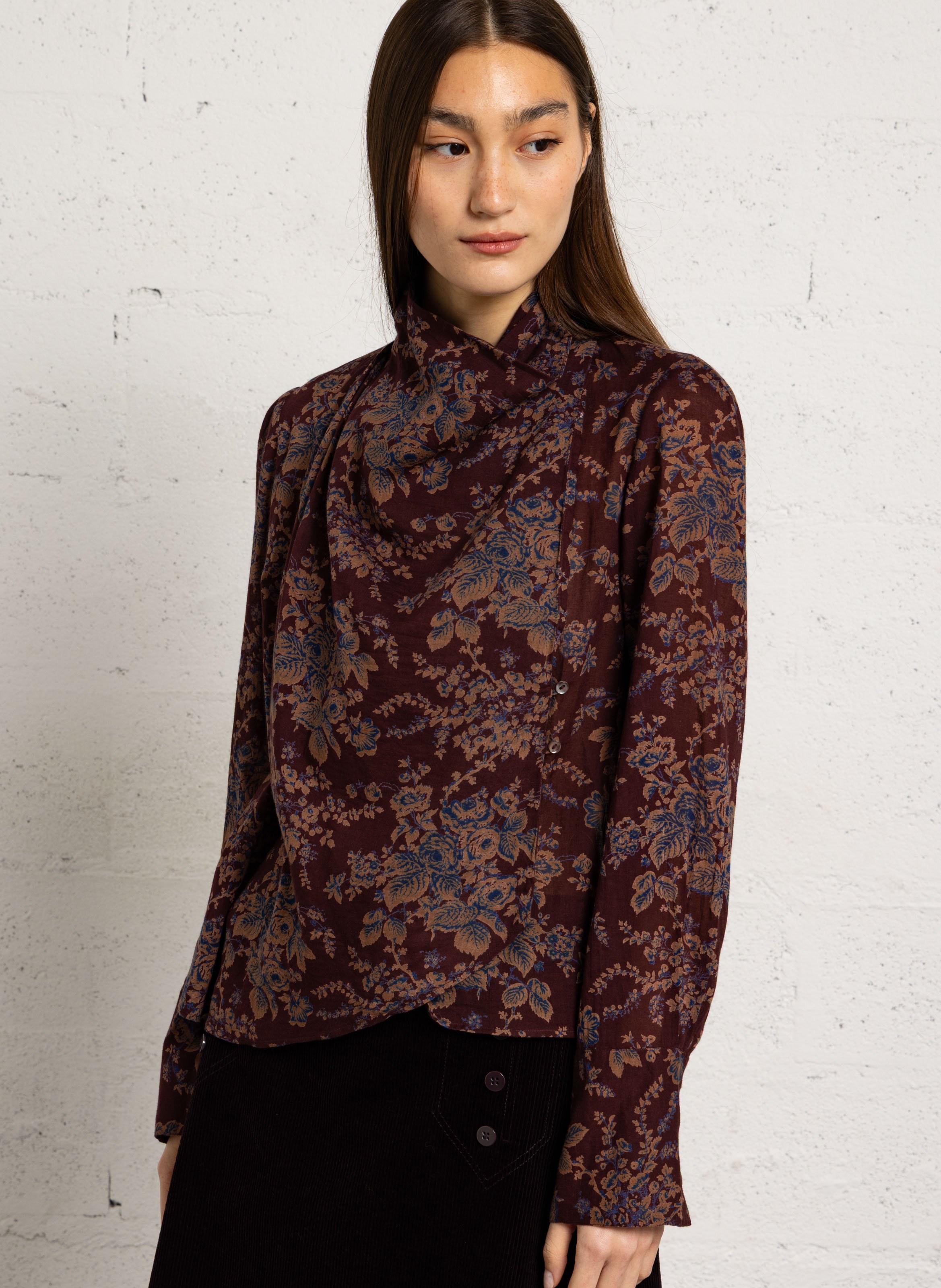 Baumwoll-Top mit Print ANTIK BATIK Braun