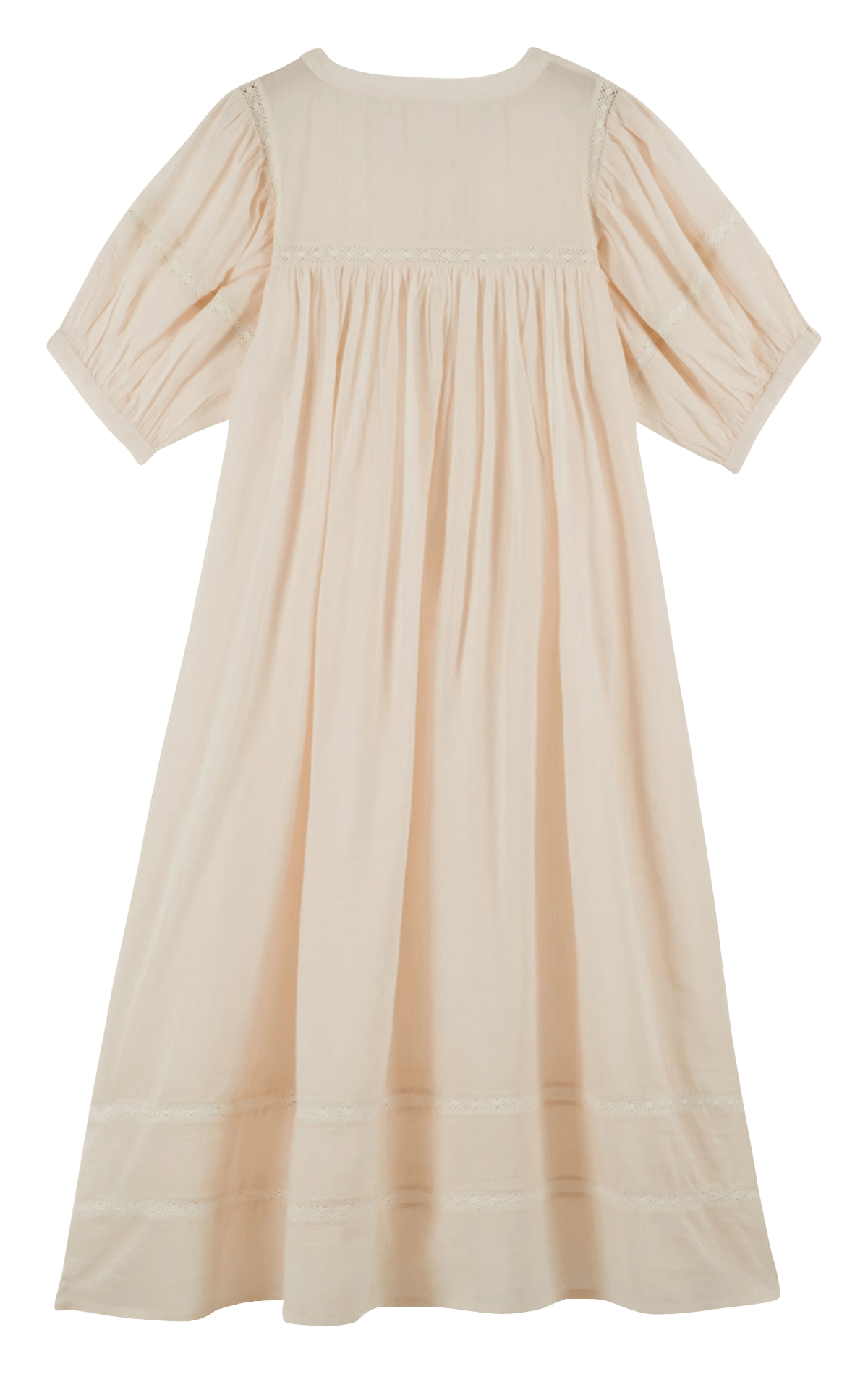 Maxikleid aus Bio-Baumwolle mit Rundhalsausschnitt EMILE ET IDA Beige