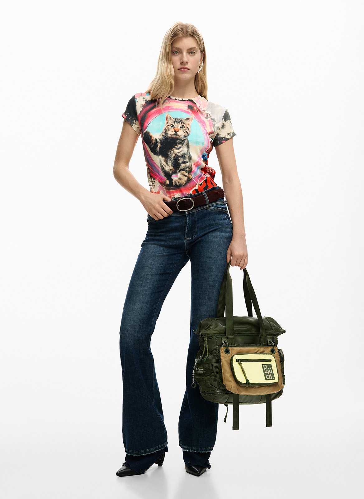 Sac à dos bicolore ciré DESIGUAL Vert