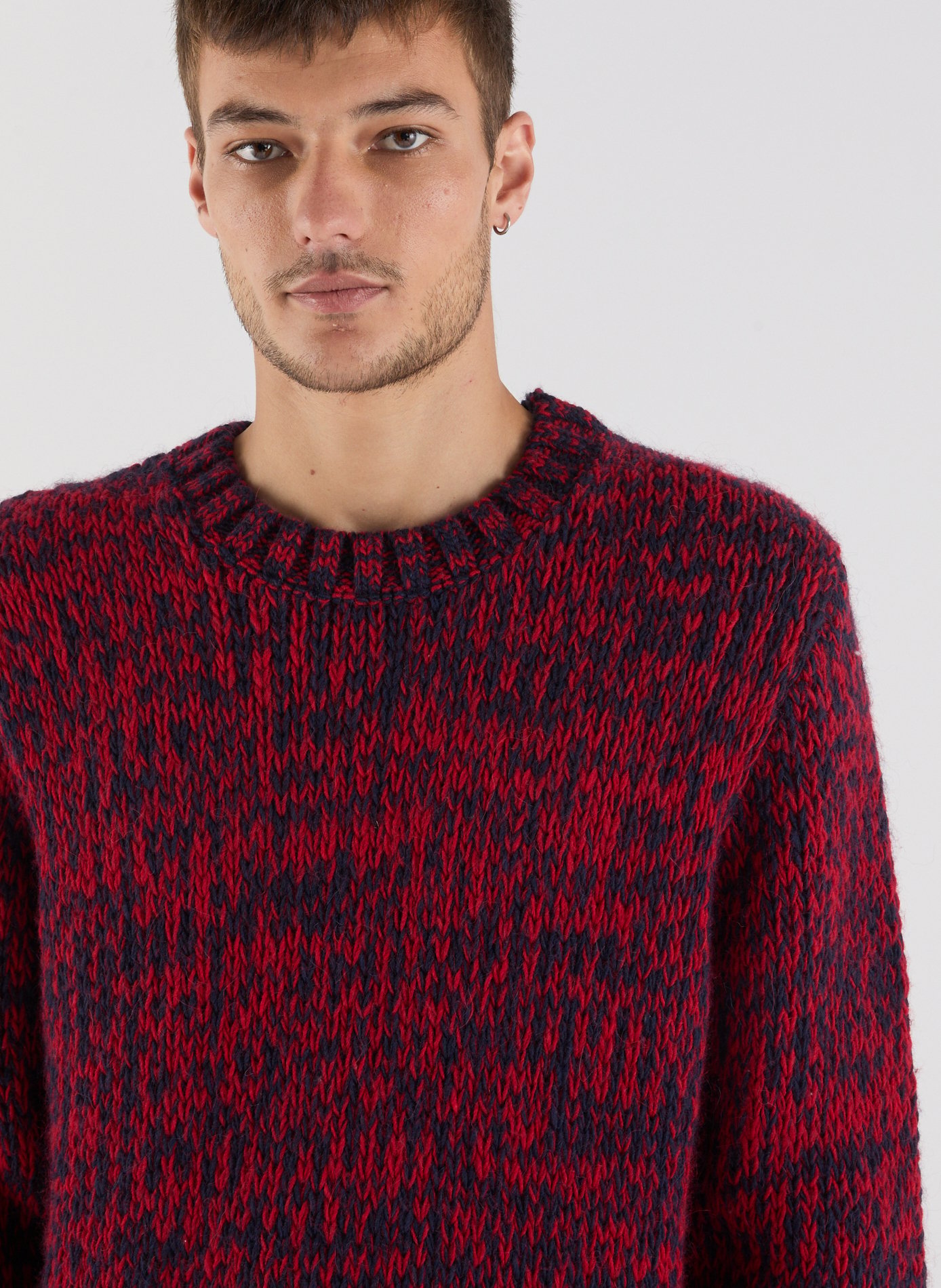 Pull droit col rond chiné  SAISON 1865 Rouge