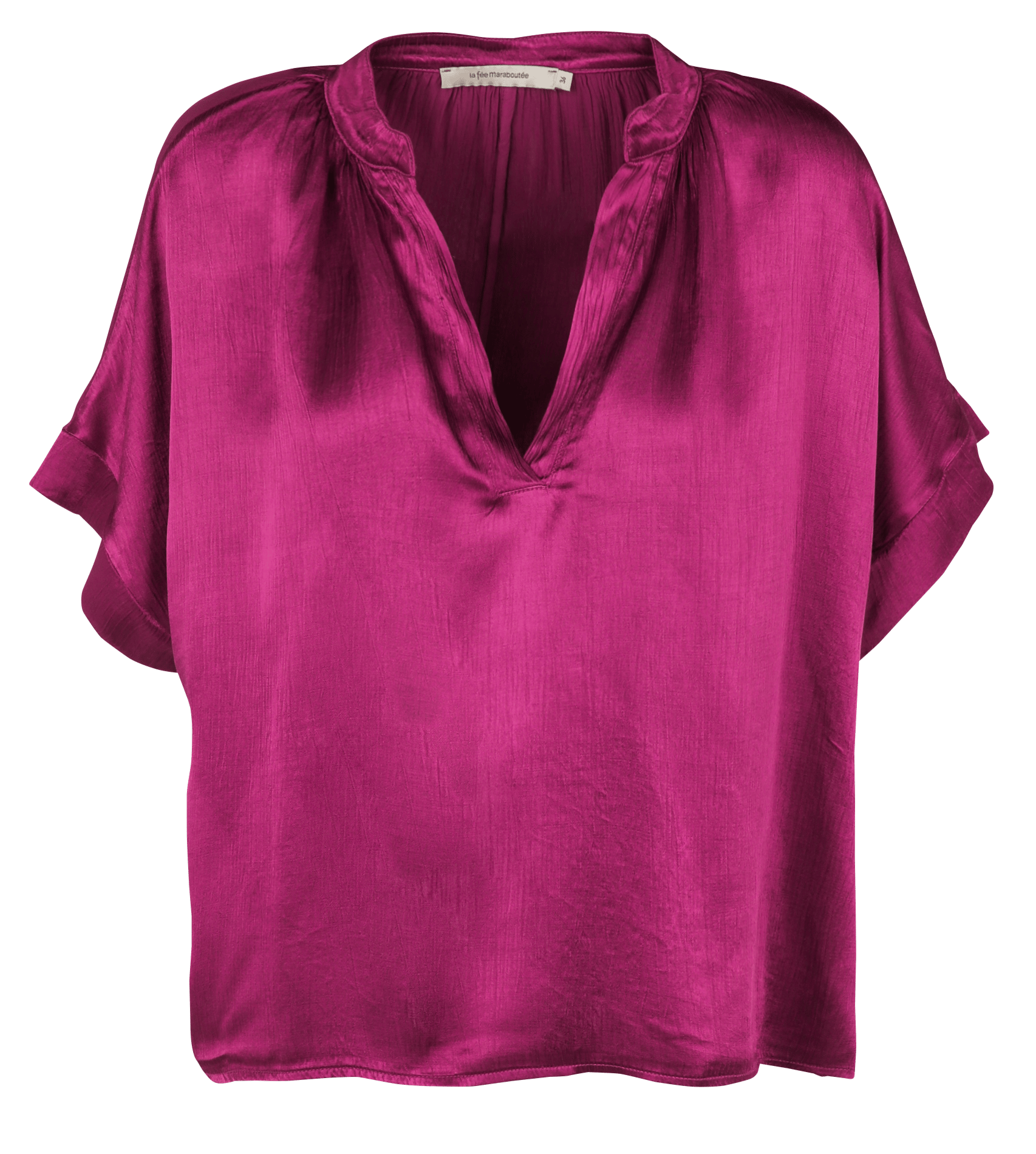 Top oversized satin Tunisian collar LA FEE MARABOUTEE Purple