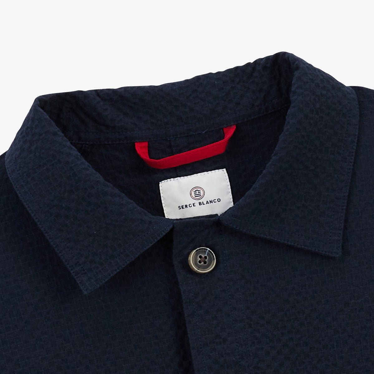 Veste worker en coton seersucker SERGE BLANCO Bleu