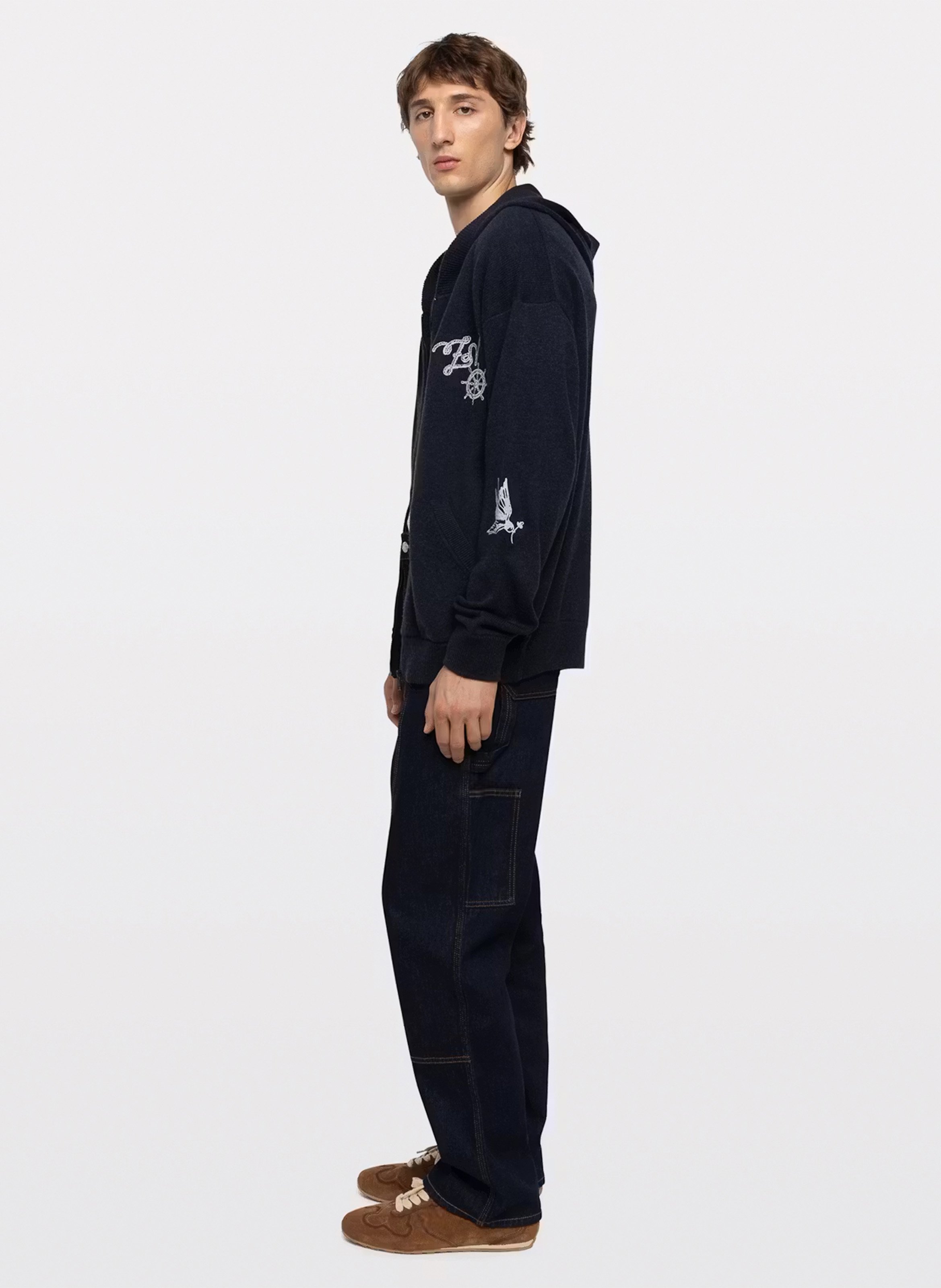 Sweat zippé loose en laine mélangée ZADIG&VOLTAIRE Bleu