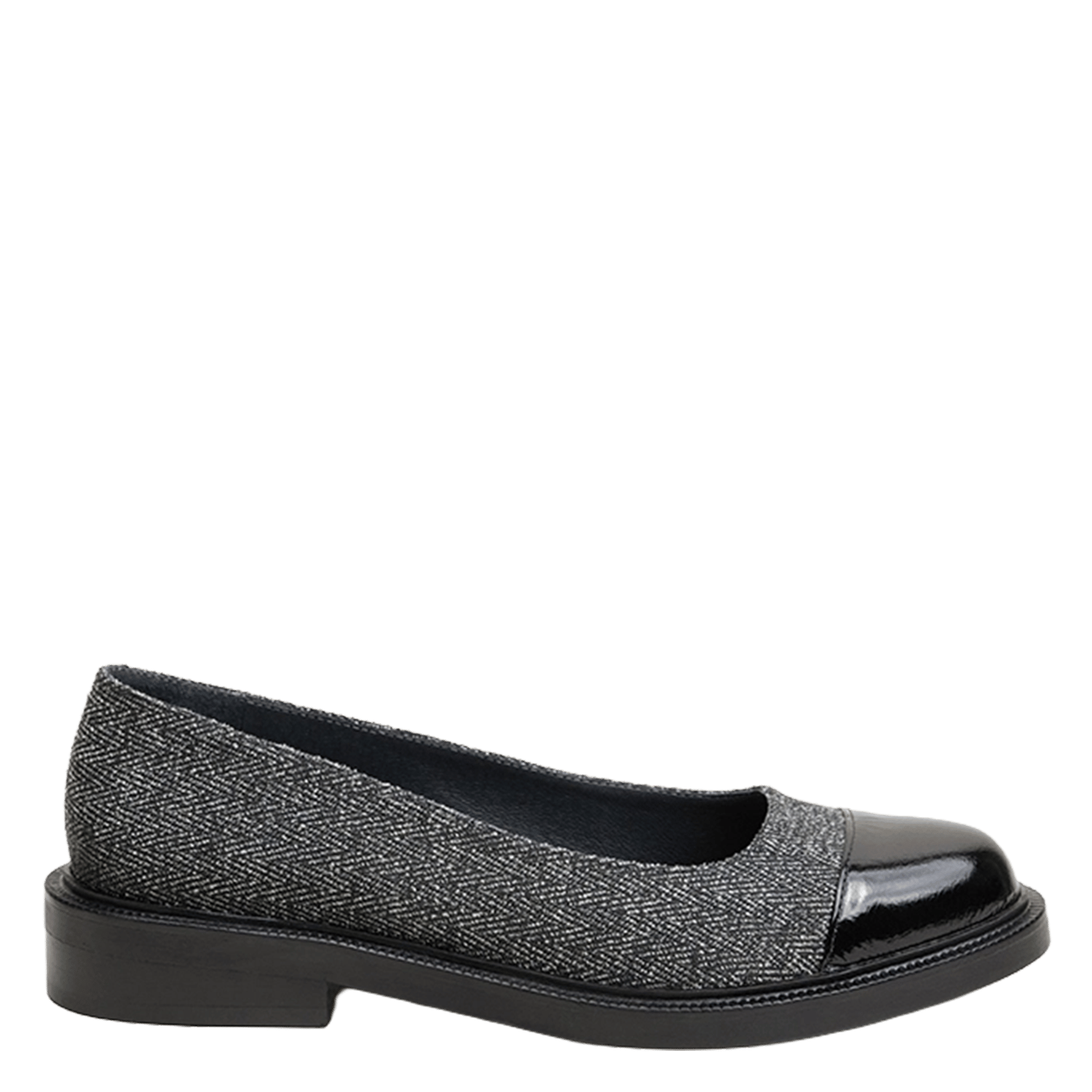 Heeled leather ballet pumps JONAK Grey