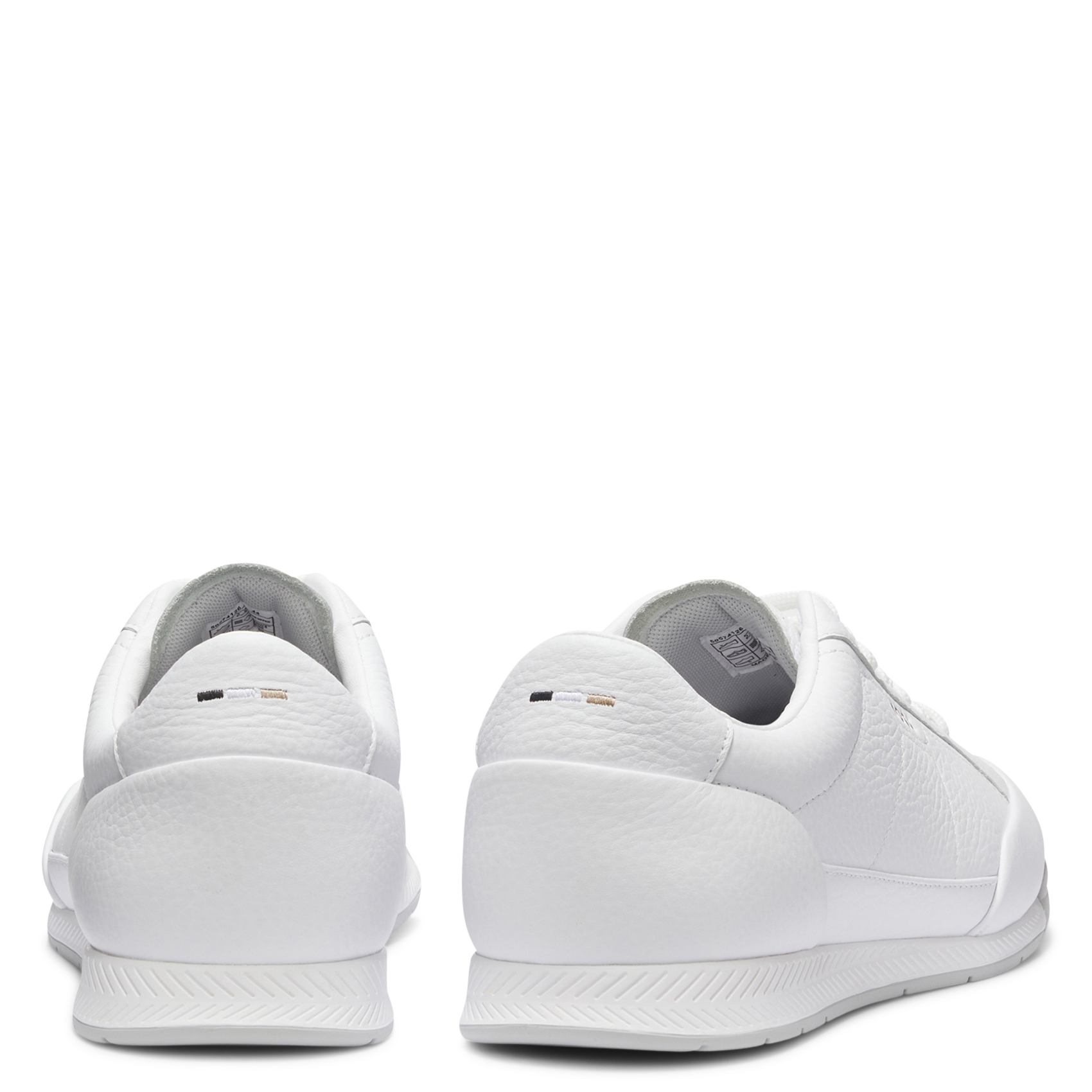 Leather low-top sneakers BOSS White