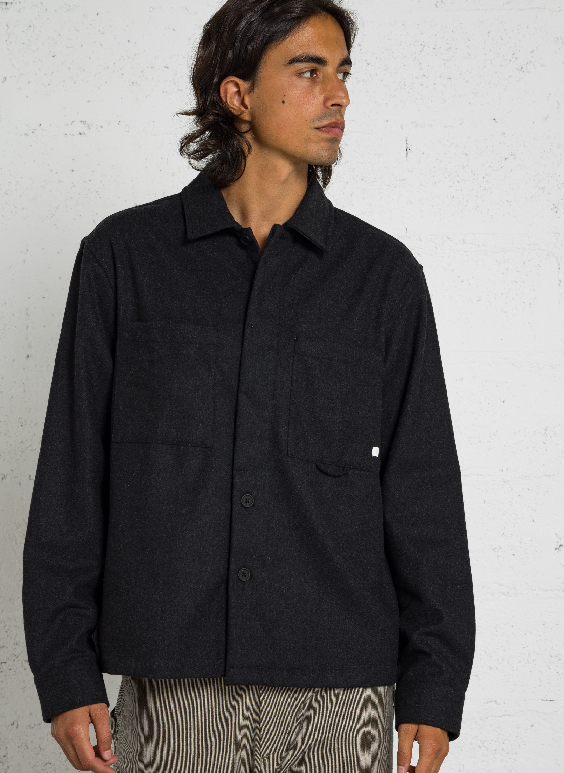 Chemise droite col classique  FARAH Noir