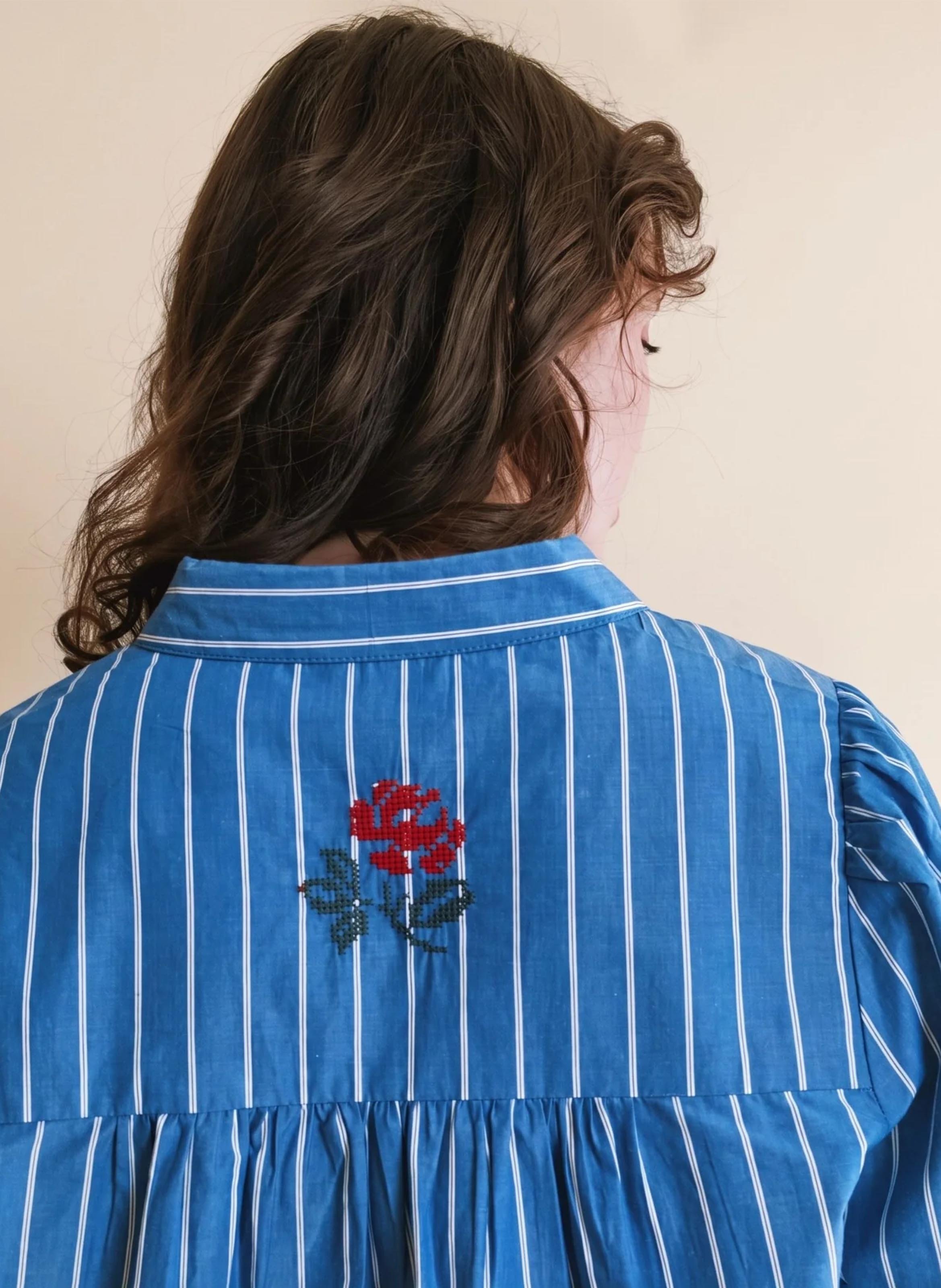 Chemise col classique en coton bio EMILE ET IDA Bleu
