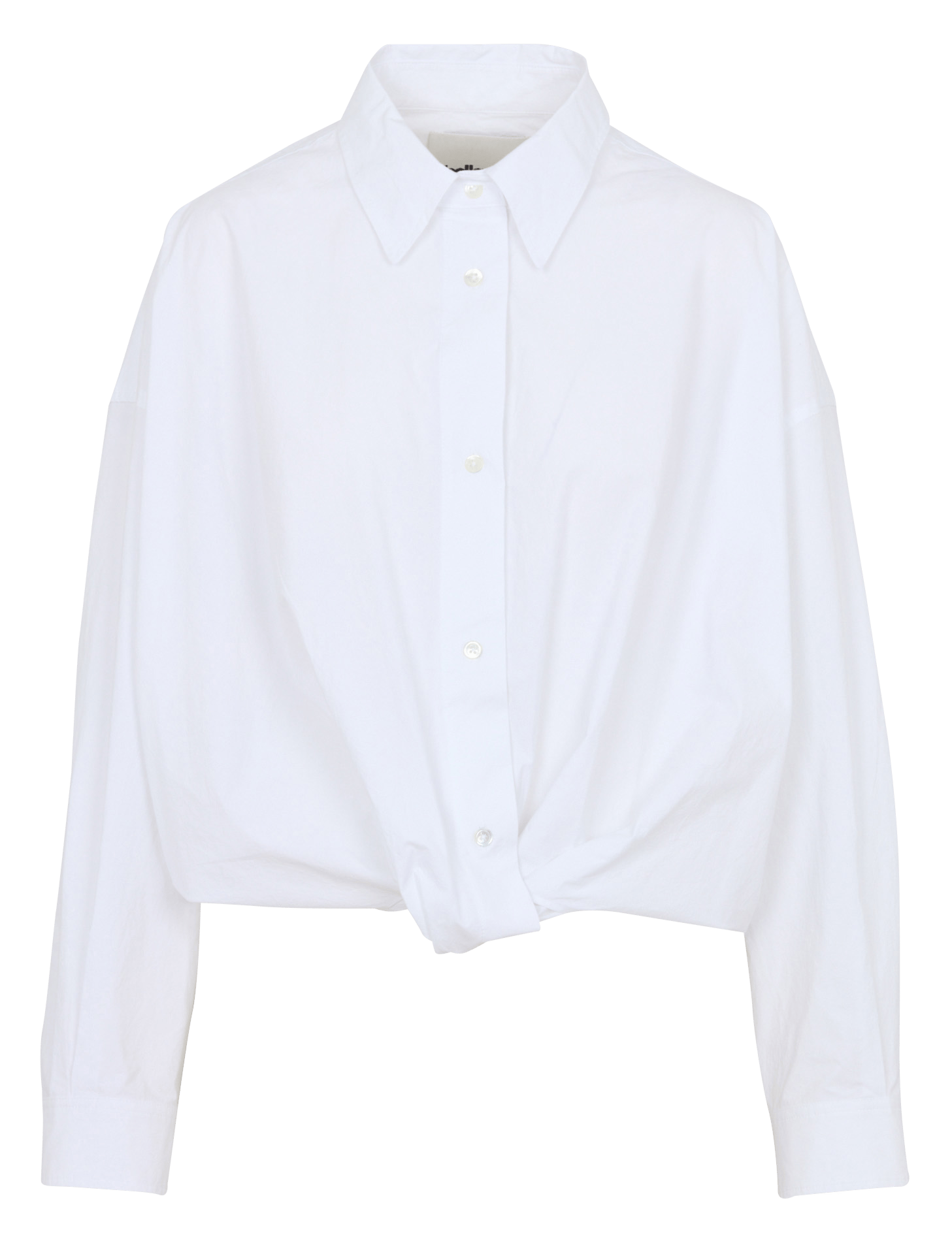 Loose shirt with classic tied collar in cotton BELLEROSE White
