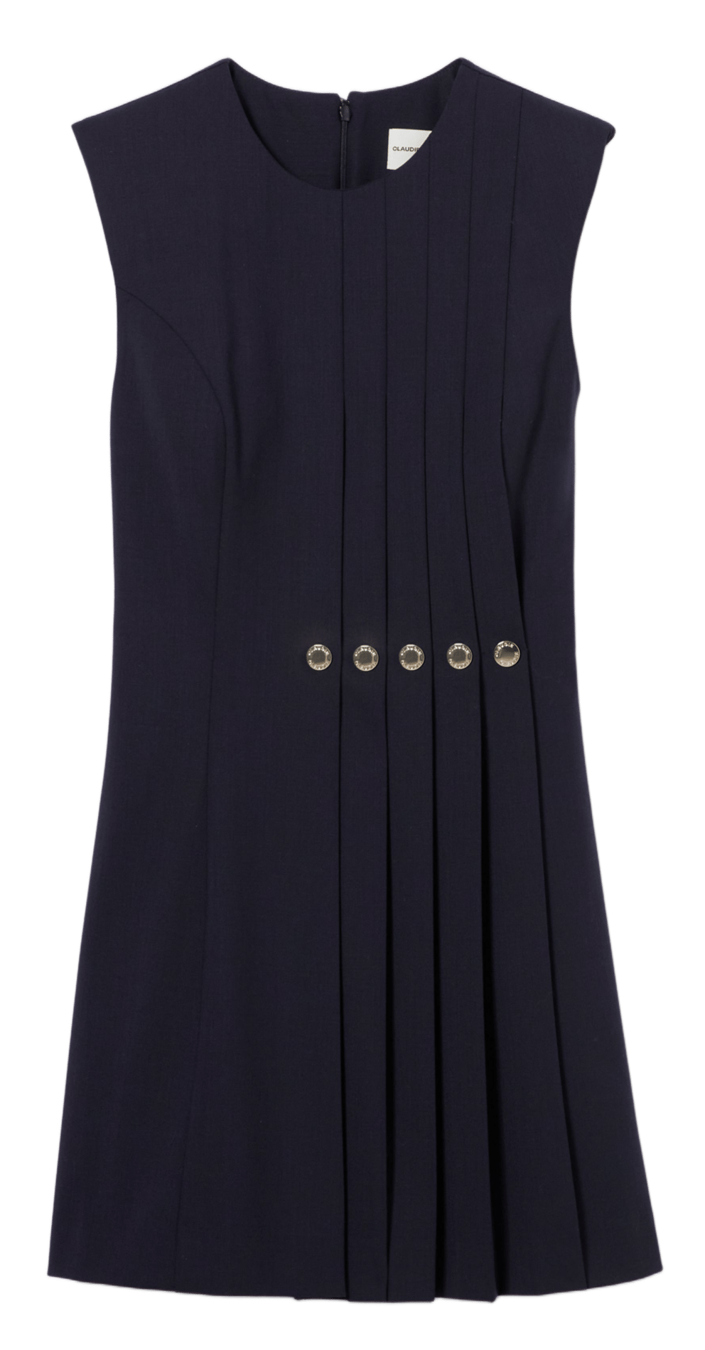 Kurzes Plisseekleid aus Wollmischung CLAUDIE PIERLOT Blau