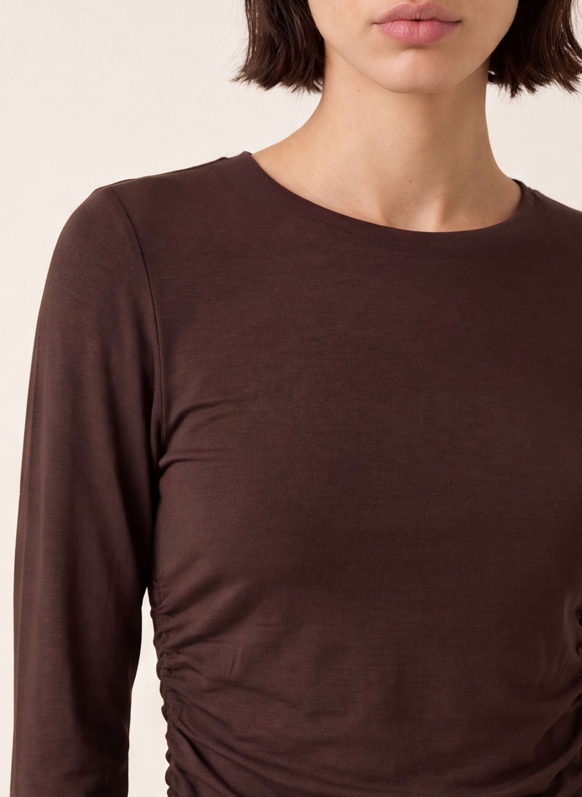 Einfarbiges Langarm-Top | Braun KOOKAI Damen