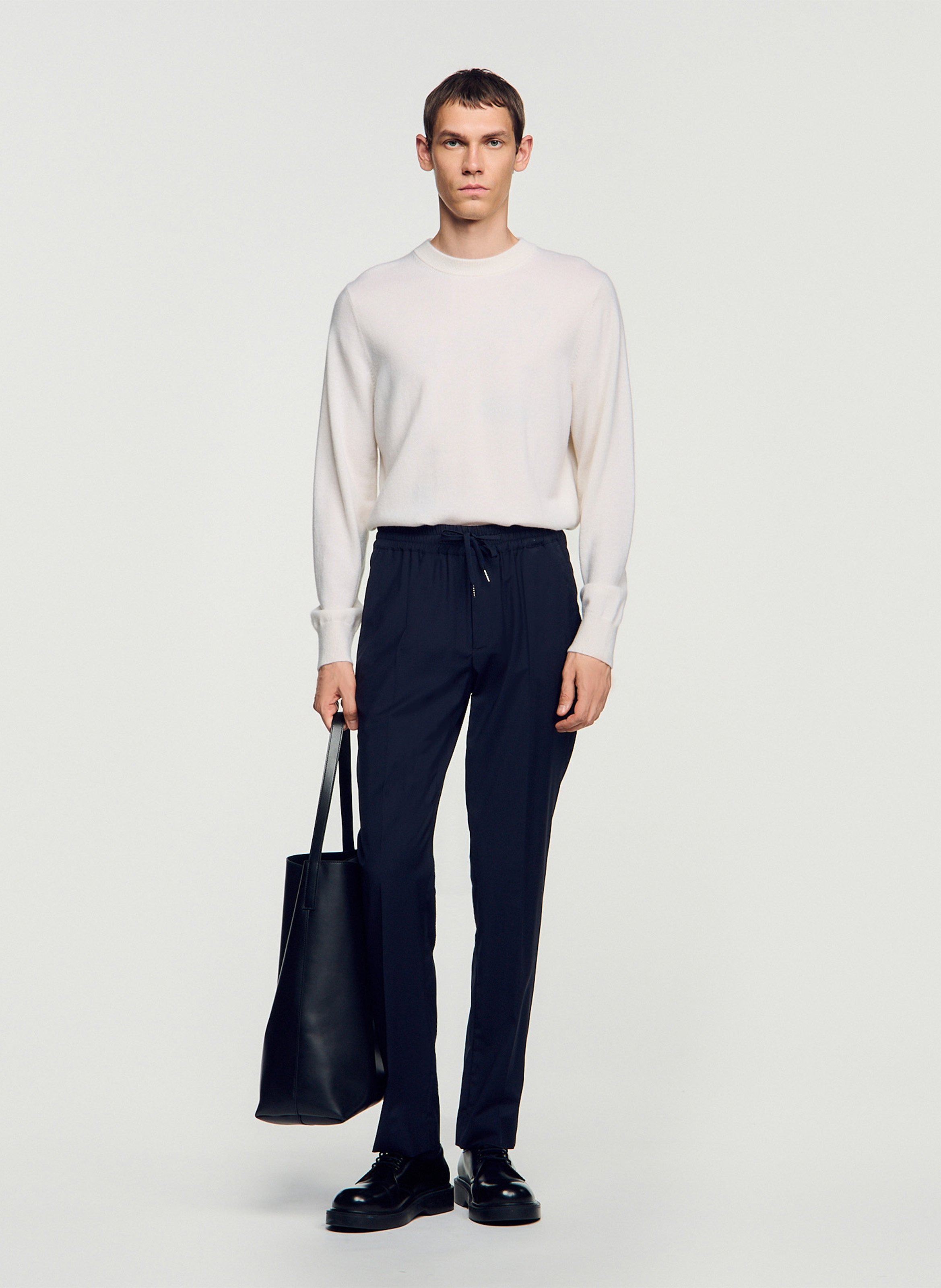 Pantalon droit élastiqué SANDRO Bleu