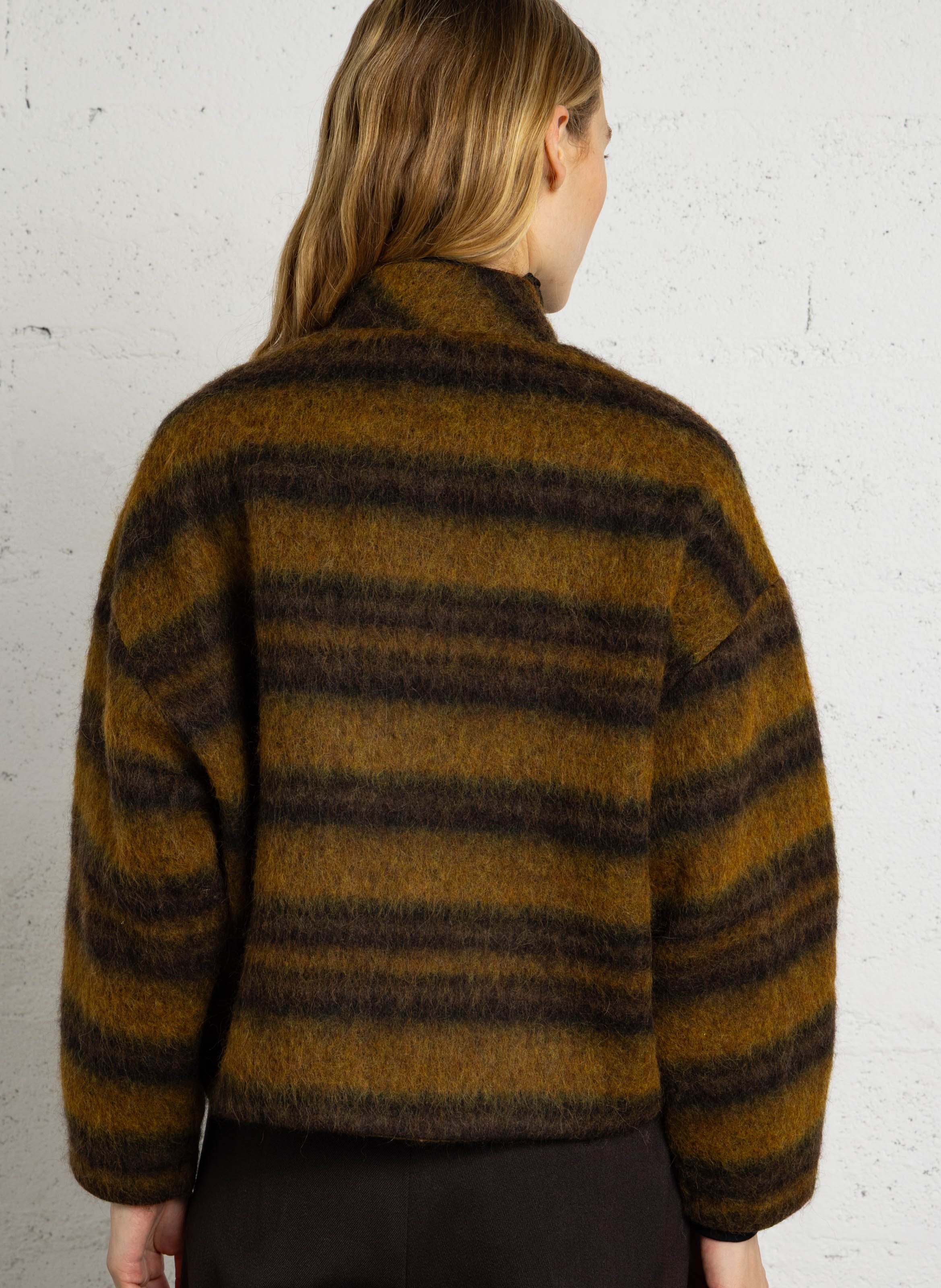 Short teddy collar jacket TINSELS Brown