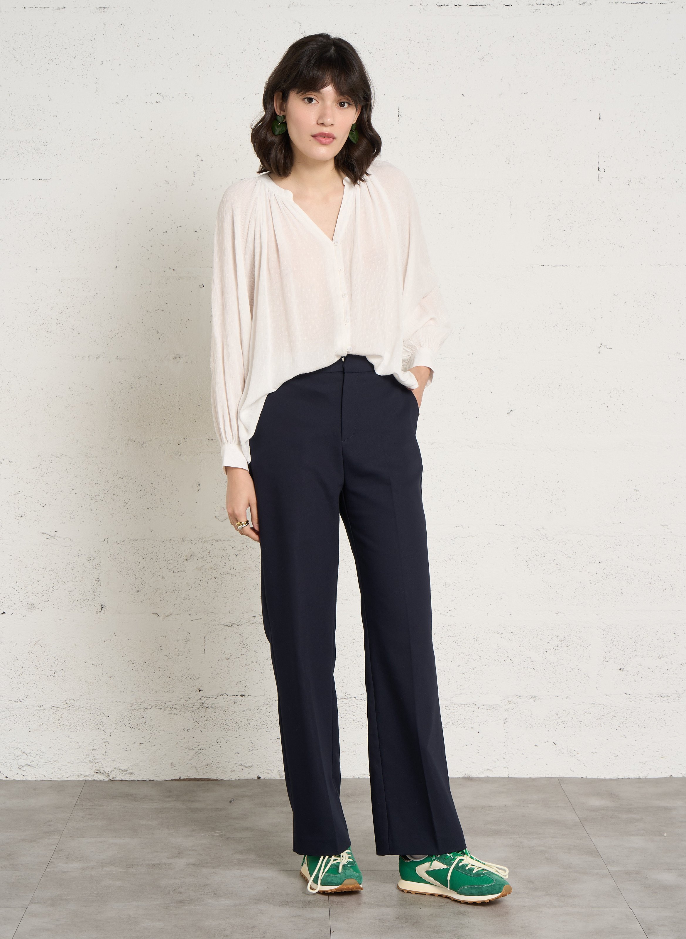 Pantalon droit en coton mélangé SUD EXPRESS Bleu