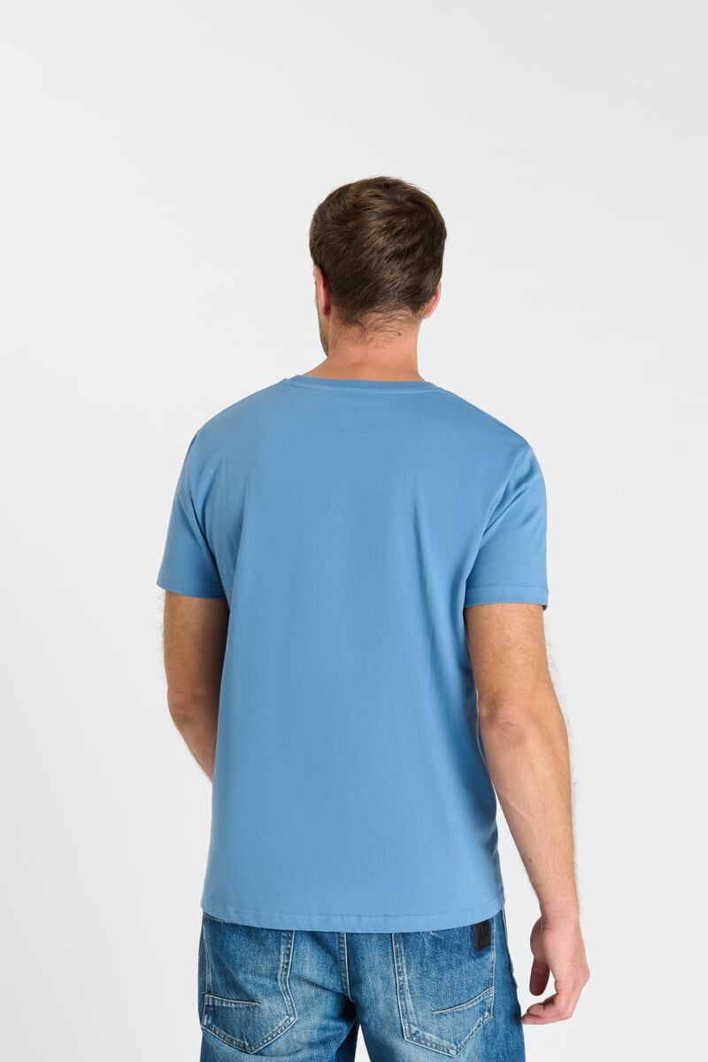 Printed round-neck T-shirt LE TEMPS DES CERISES Blue