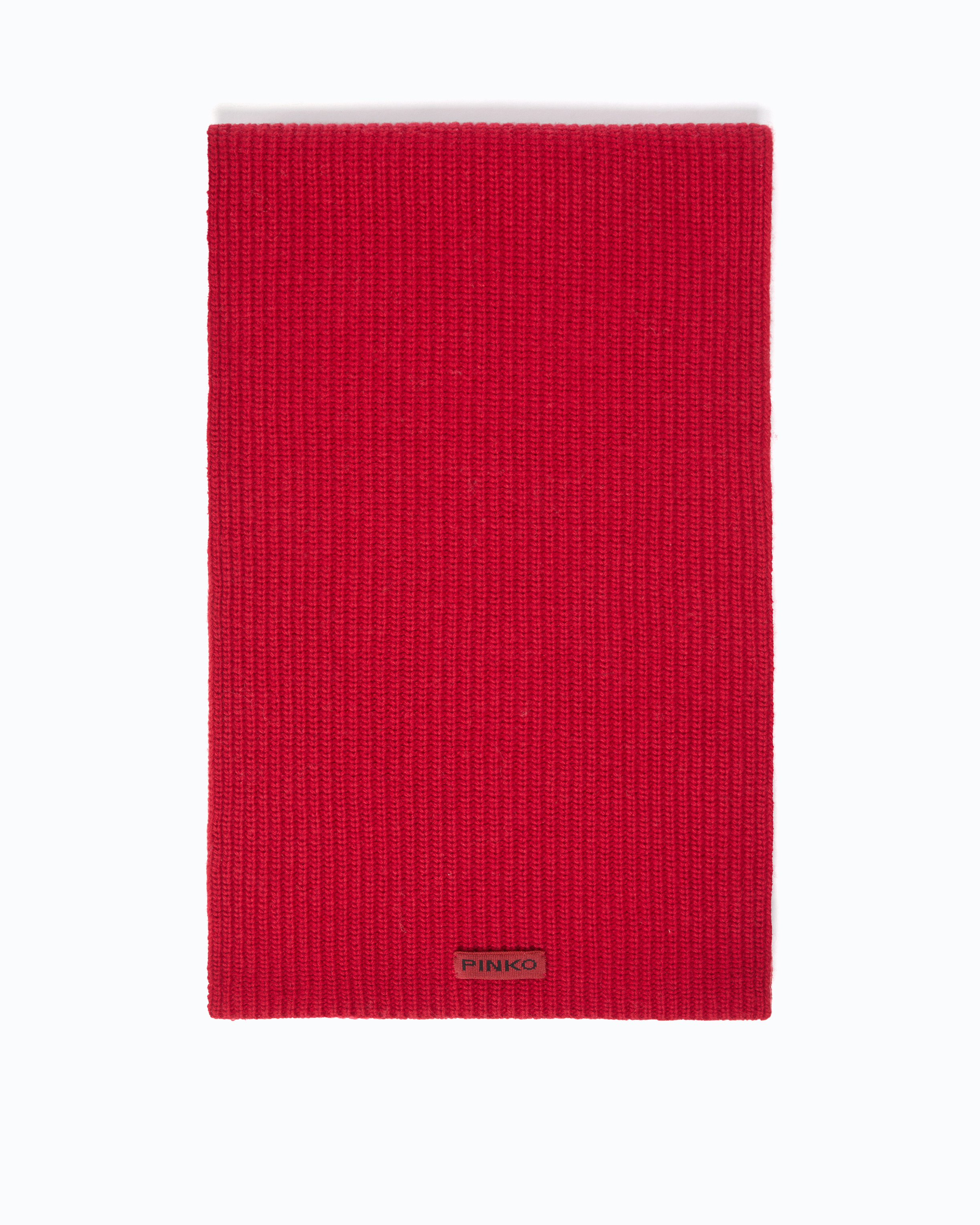 Ribbed wool and cashmere scarf PINKO Red