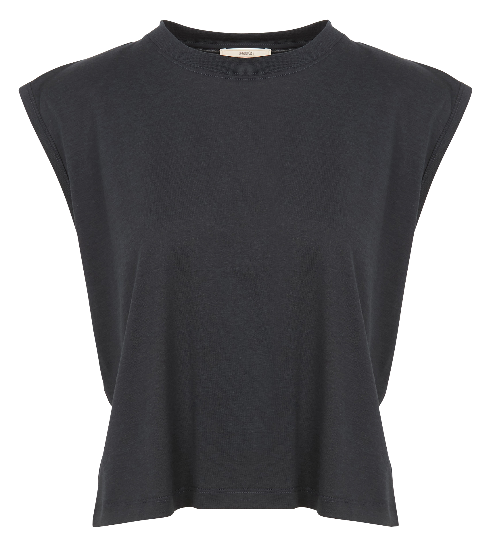 Tee-shirt ample col rond à épaulettes SESSUN Noir