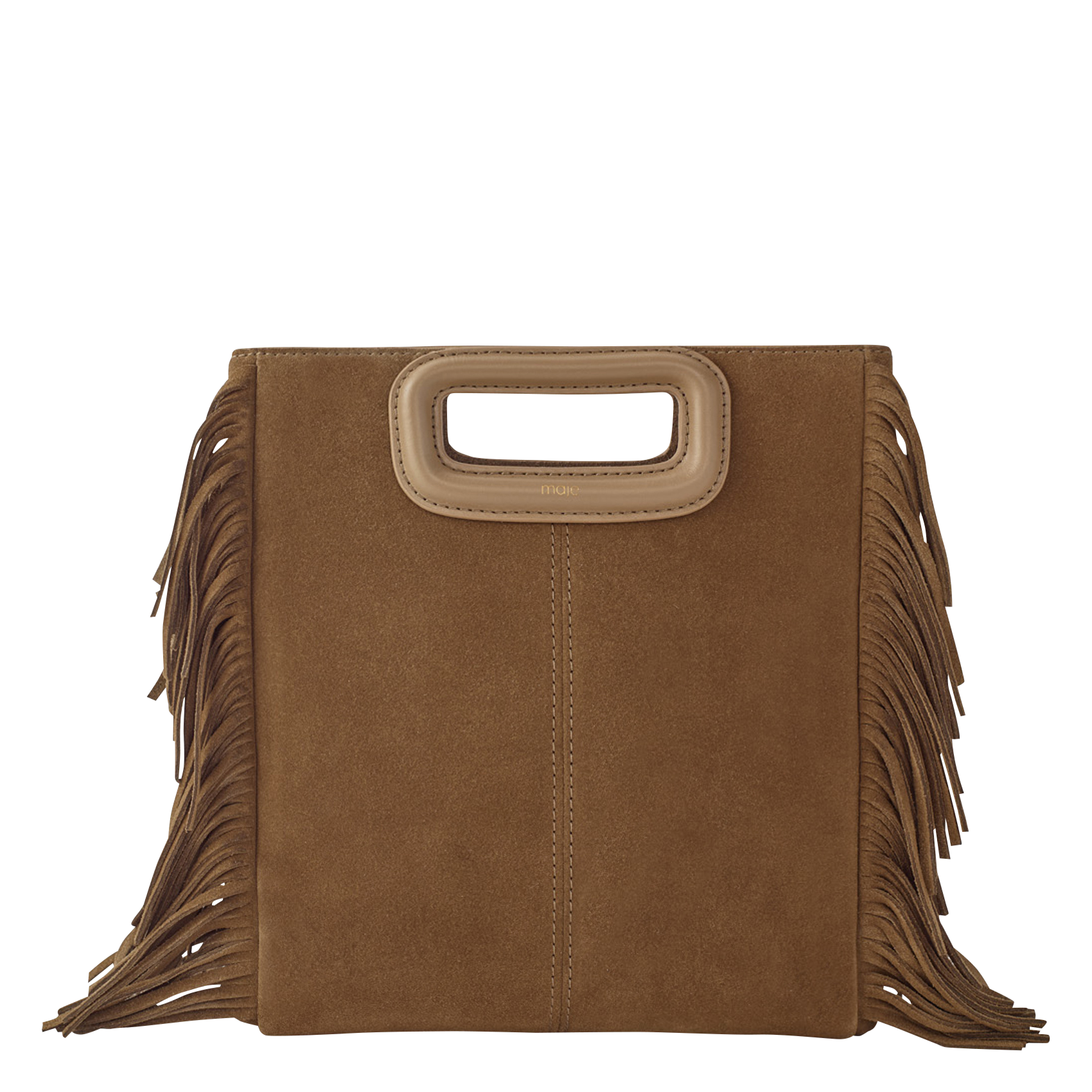 Sac bandoulière à studs en cuir  MAJE Marron