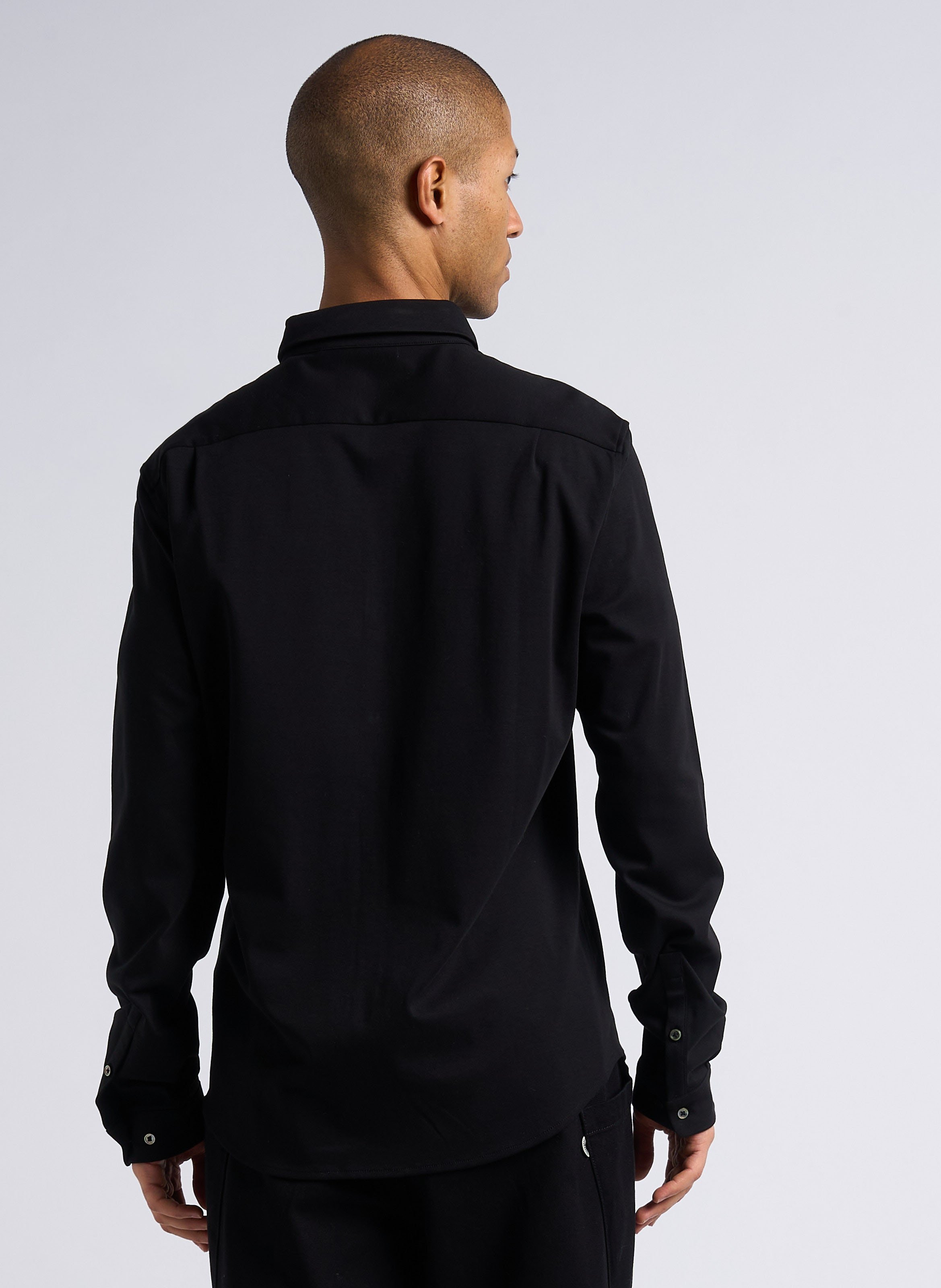 Hemd aus Bio-Baumwollmix mit klassischem Kragen, Regular Fit IKKS Schwarz