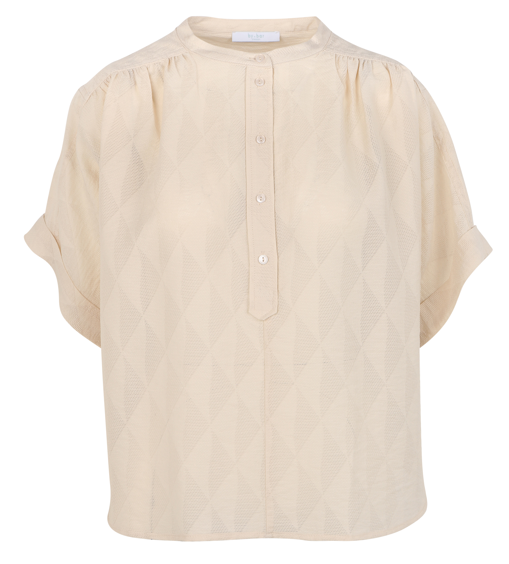 Blouse ample à col mao  BY BAR Noir