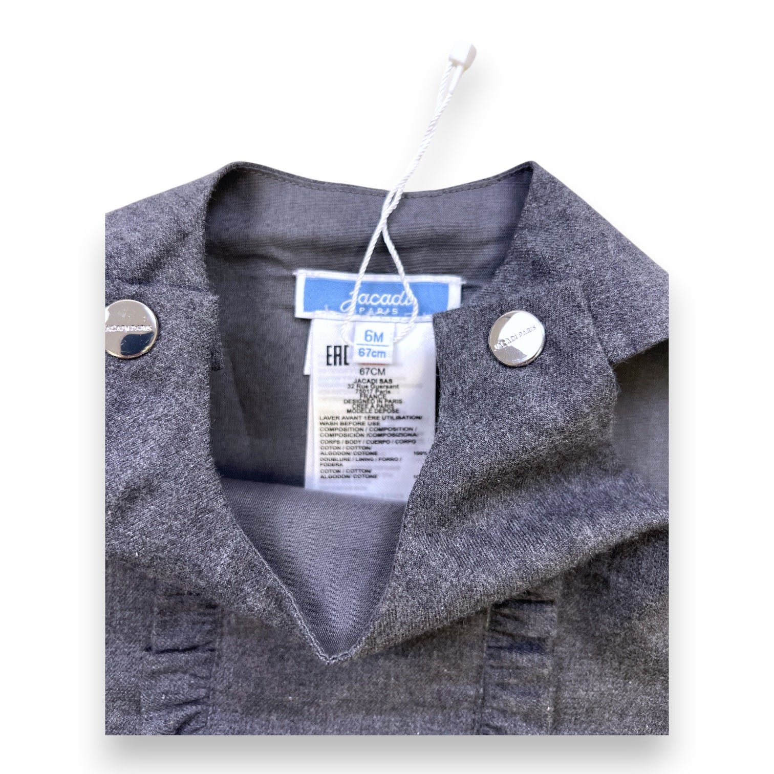 Gray baby dress - 6 months JACADI - Seconde Main Grey