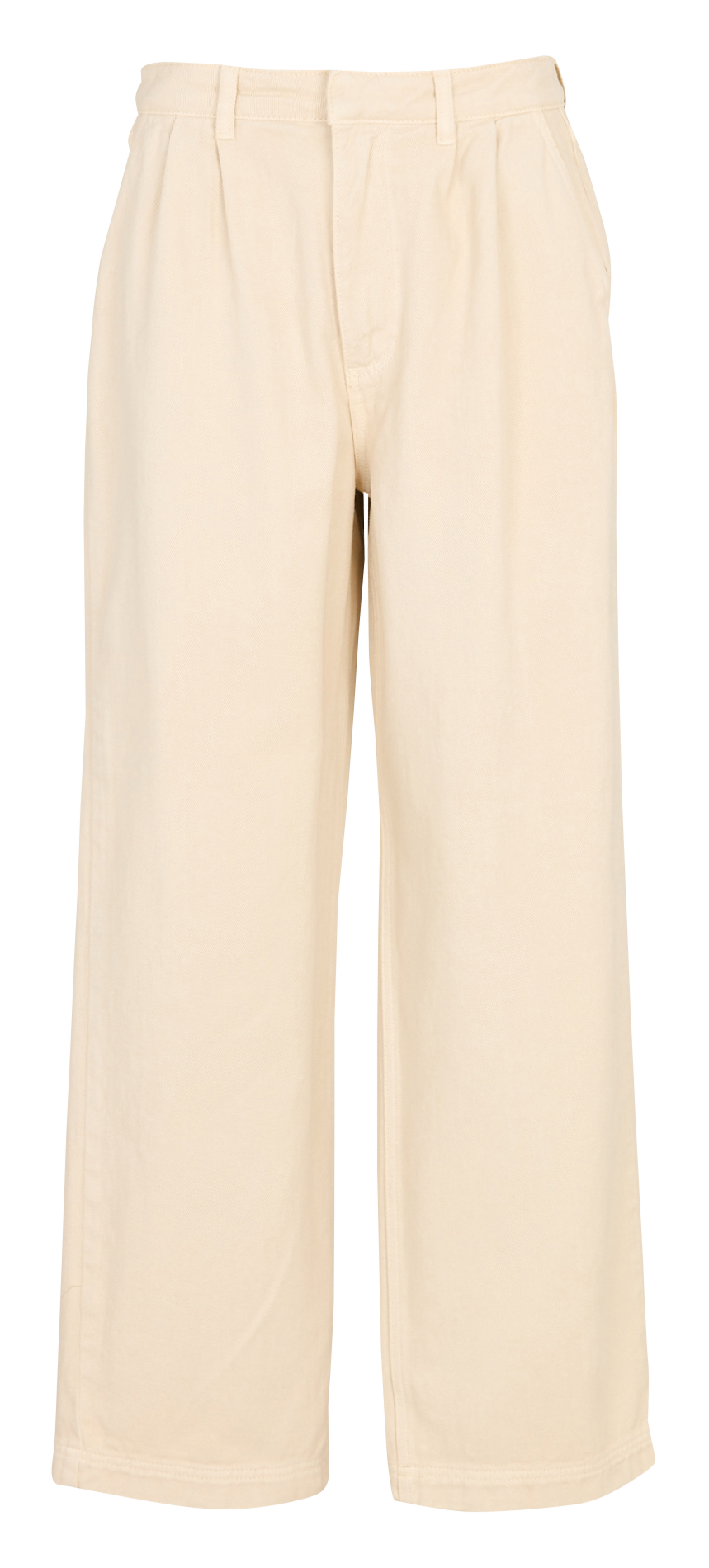 Katoenen rechte broek met hoge taille BELLEPIECE Beige