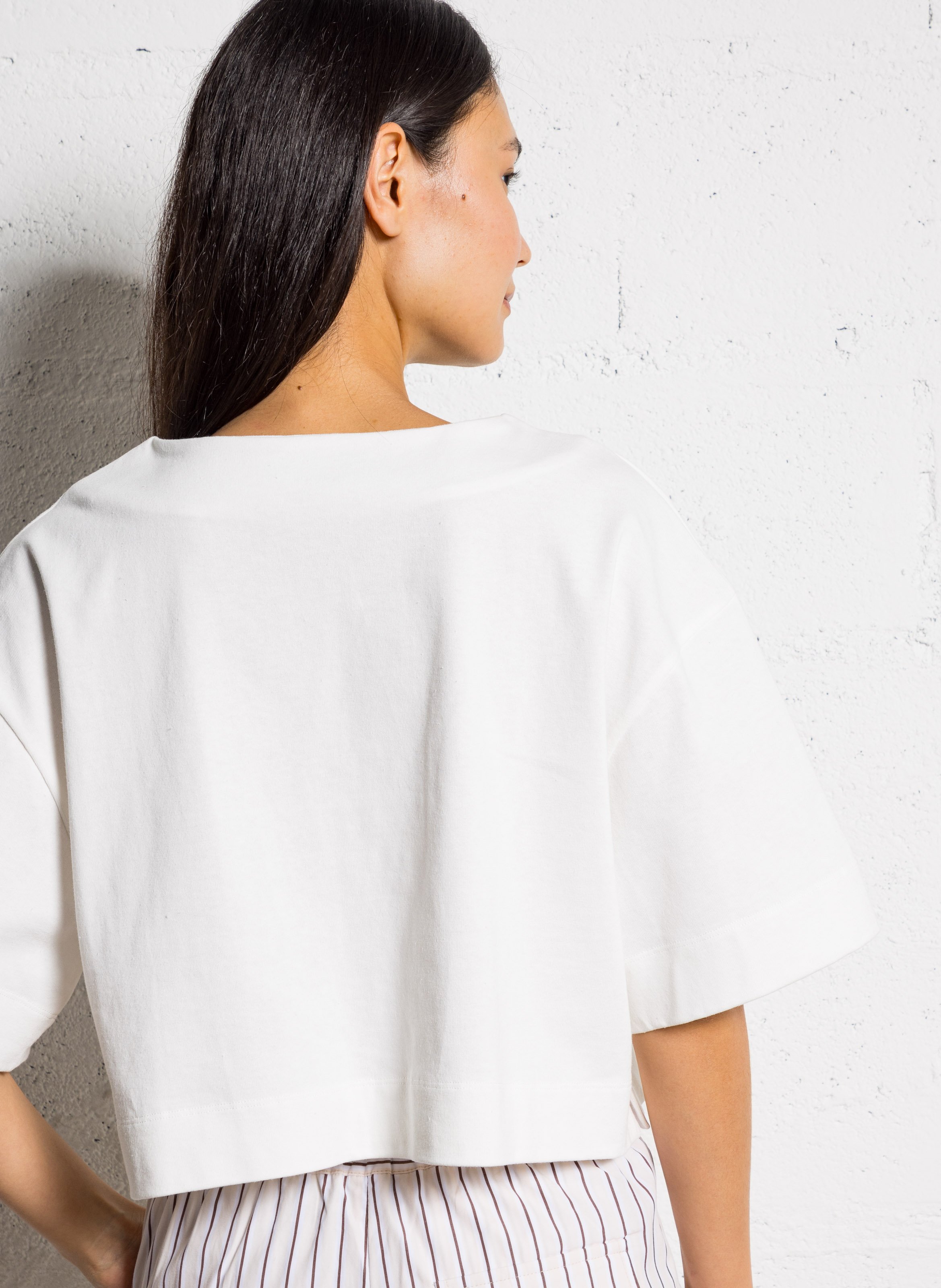 Tee-shirt col bateau en coton bio SOEUR Beige