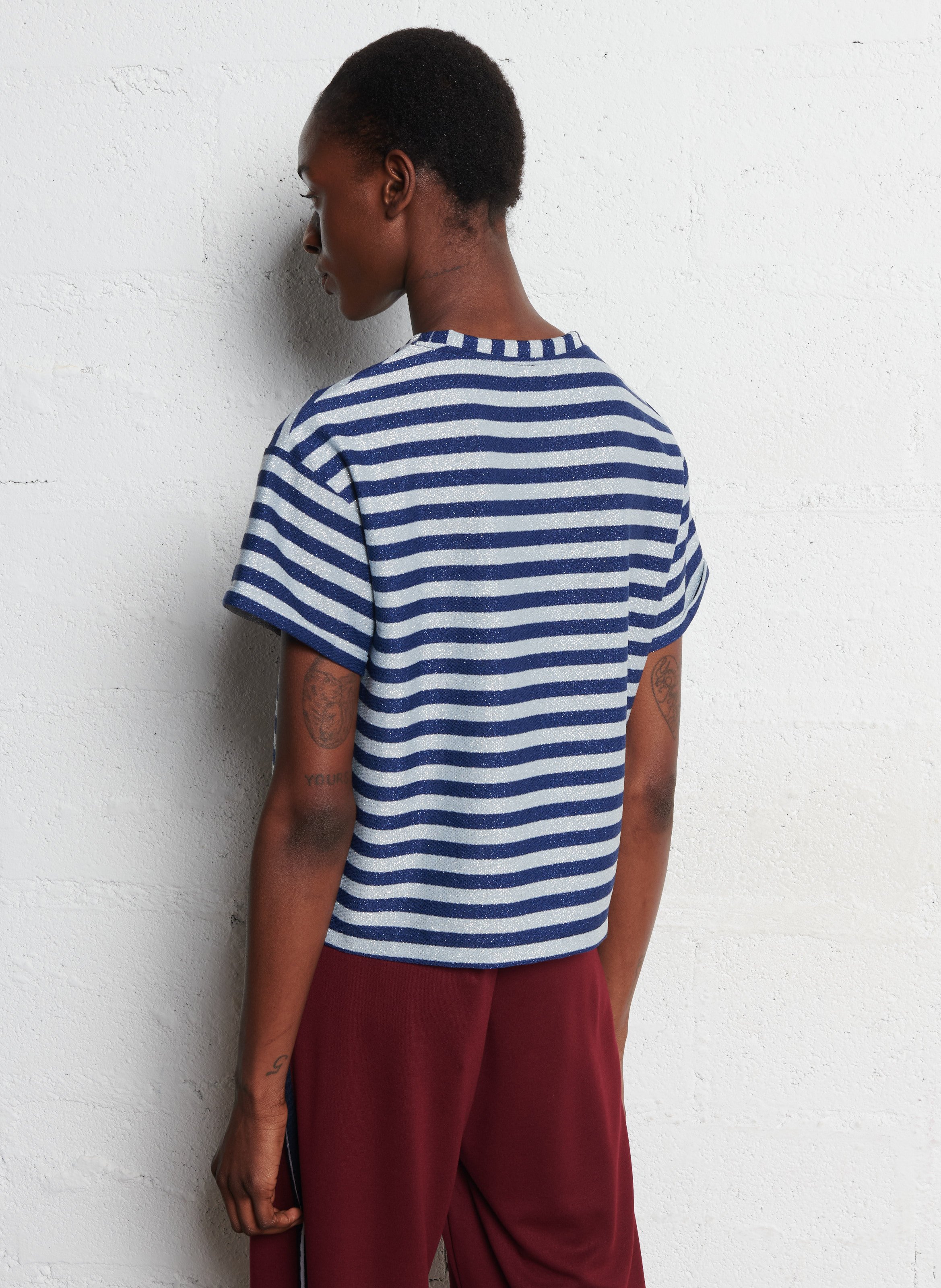 Tee-shirt col rond rayé I CODE Bleu