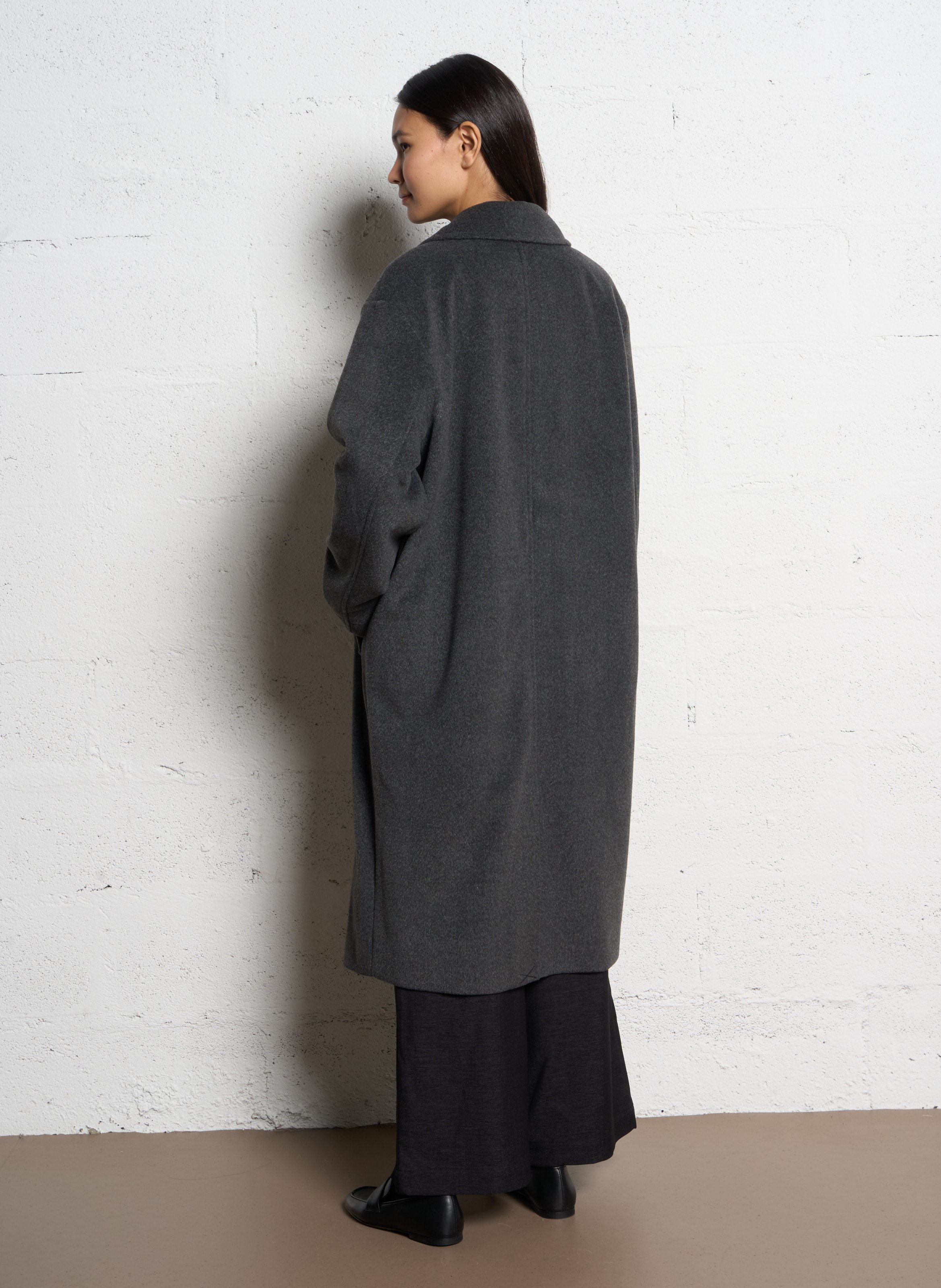 Oversized coat with tailored collar JC SOPHIE Black