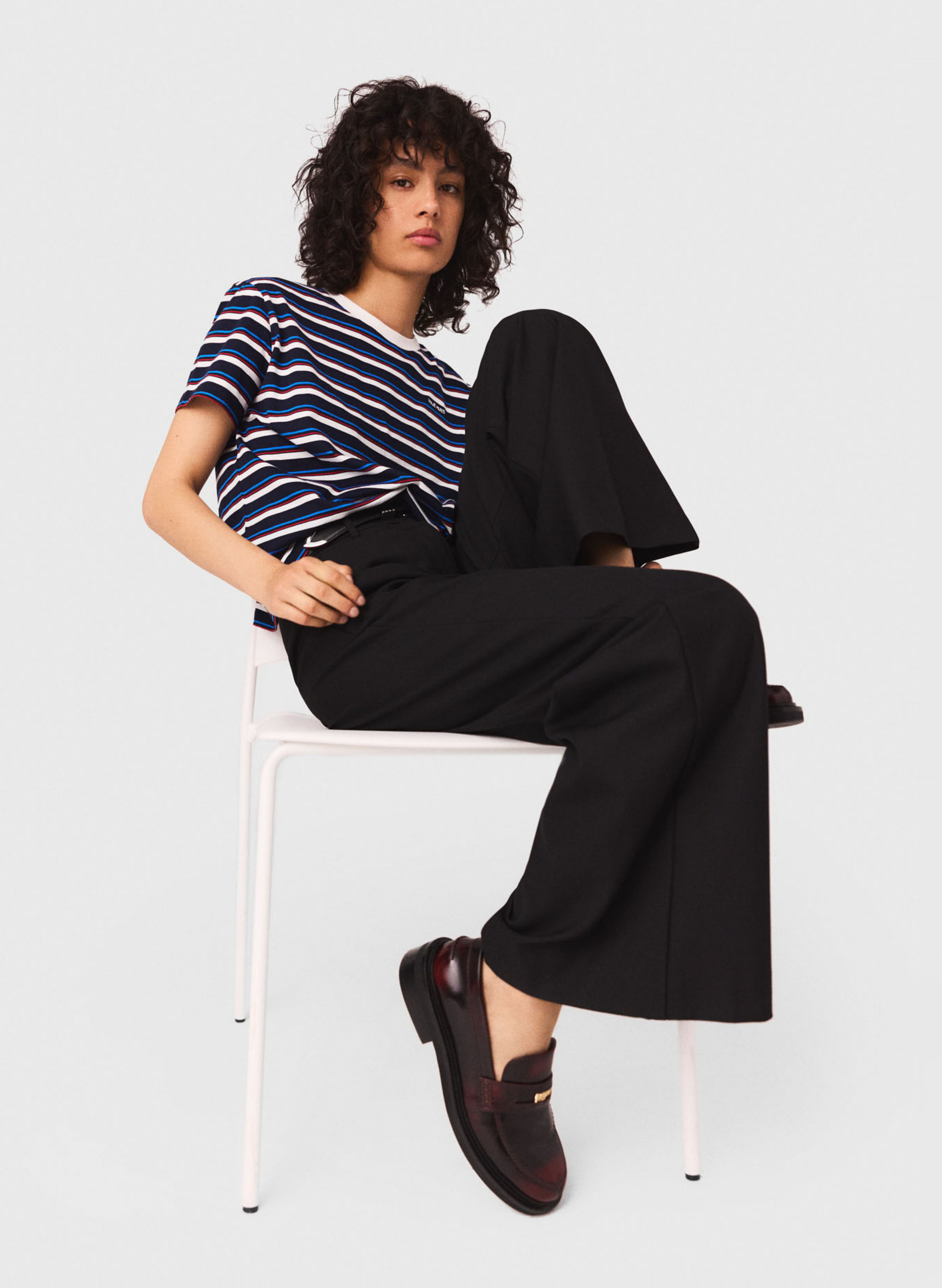 Pantalon de tailleur large  MAJE Bleu