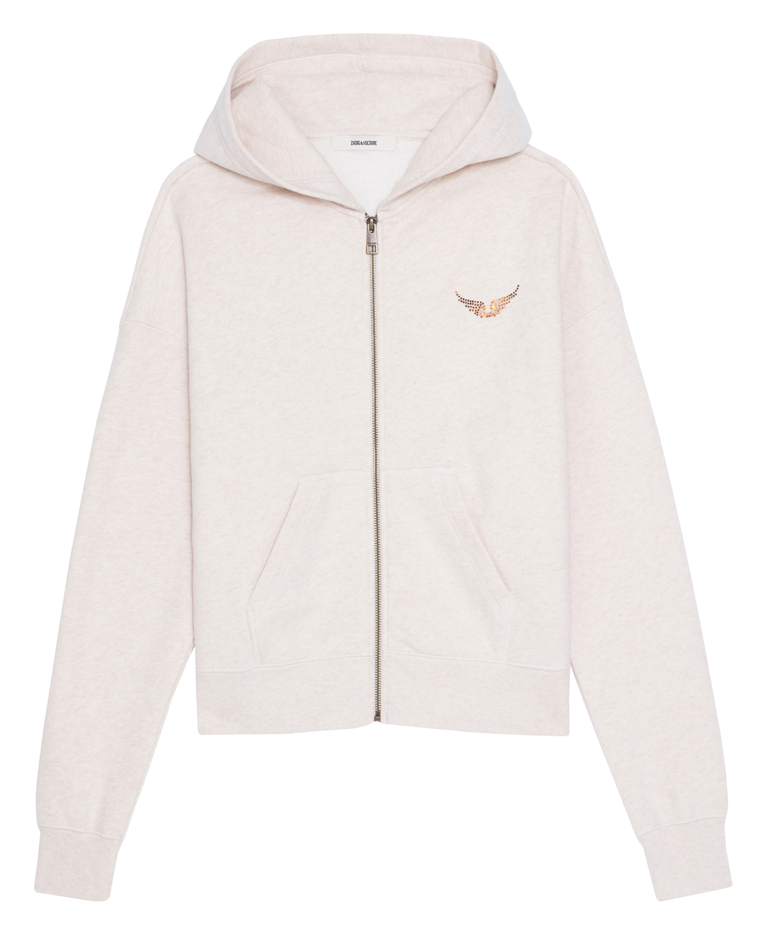 Sweat zippé à capuche à strass ZADIG&VOLTAIRE Marron