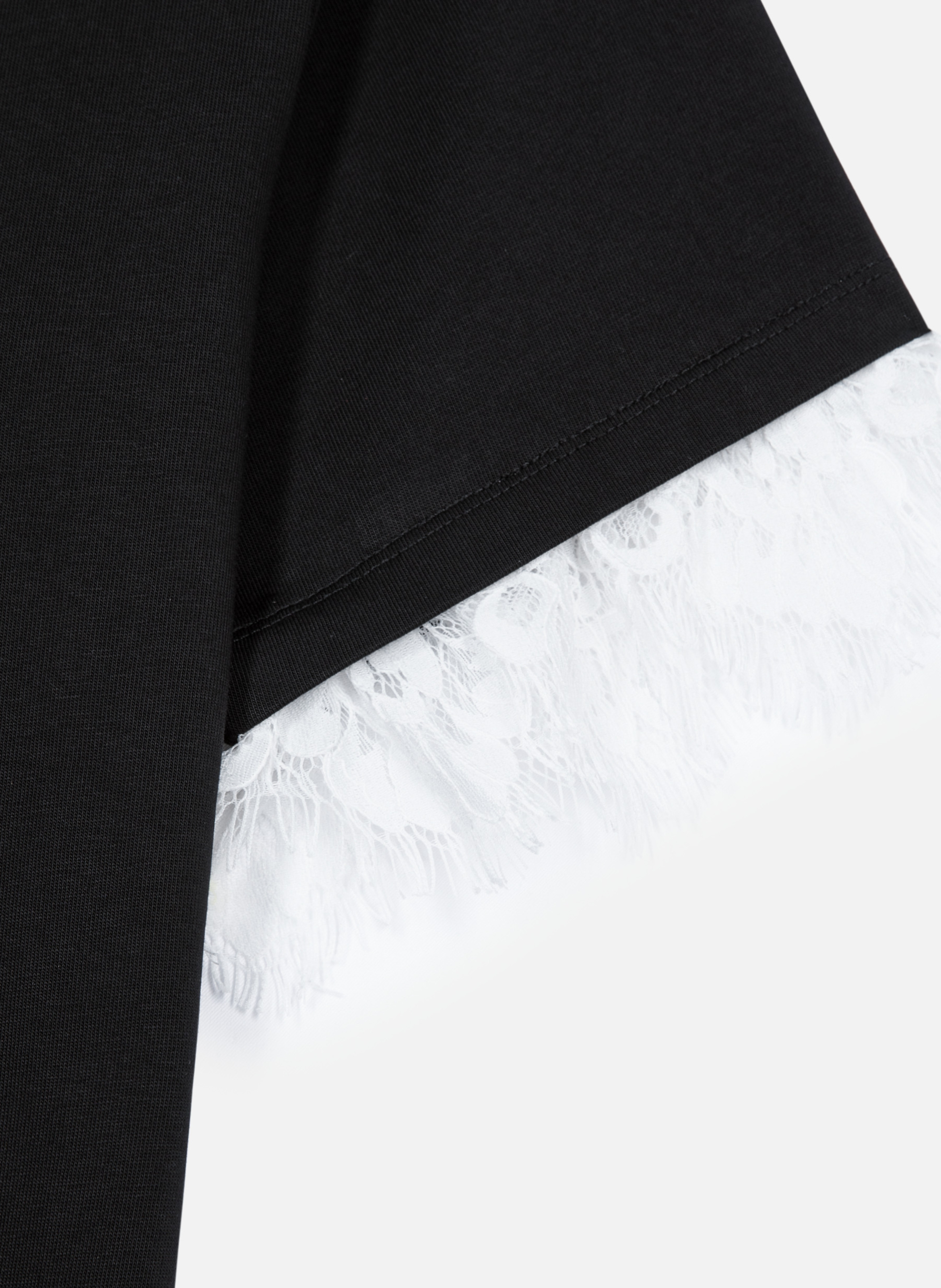 T-shirt with screen printing and lace THE KOOPLES Black