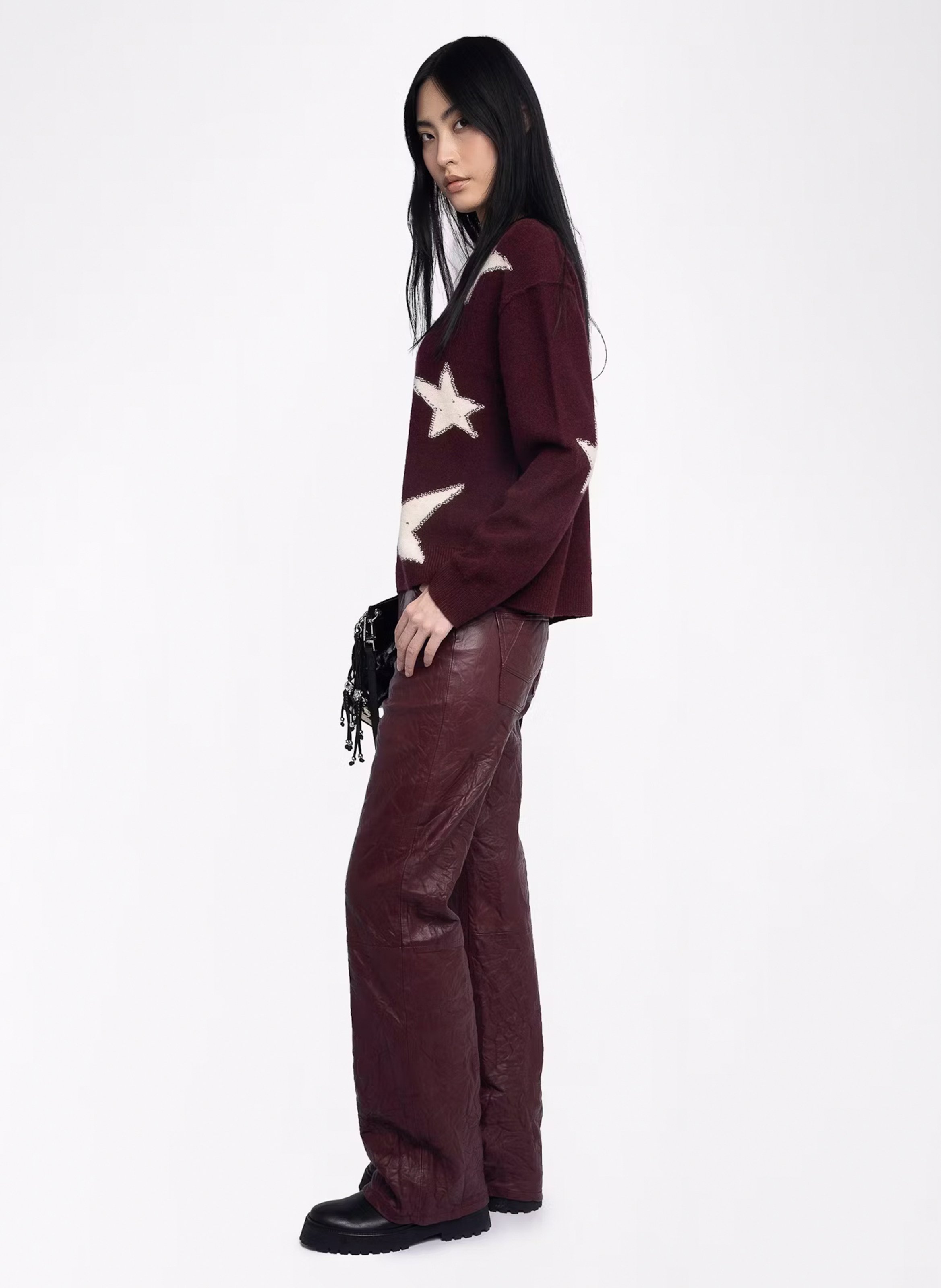 Pull droit en cachemire imprimé ZADIG&VOLTAIRE Violet