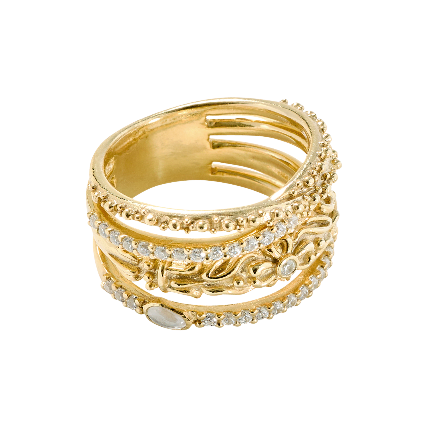 Bague à strass BA&SH Doré