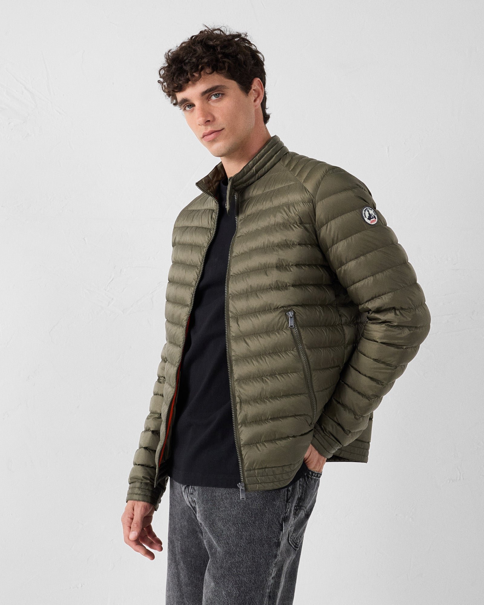 Bastien biker collar puffer jacket JOTT Green