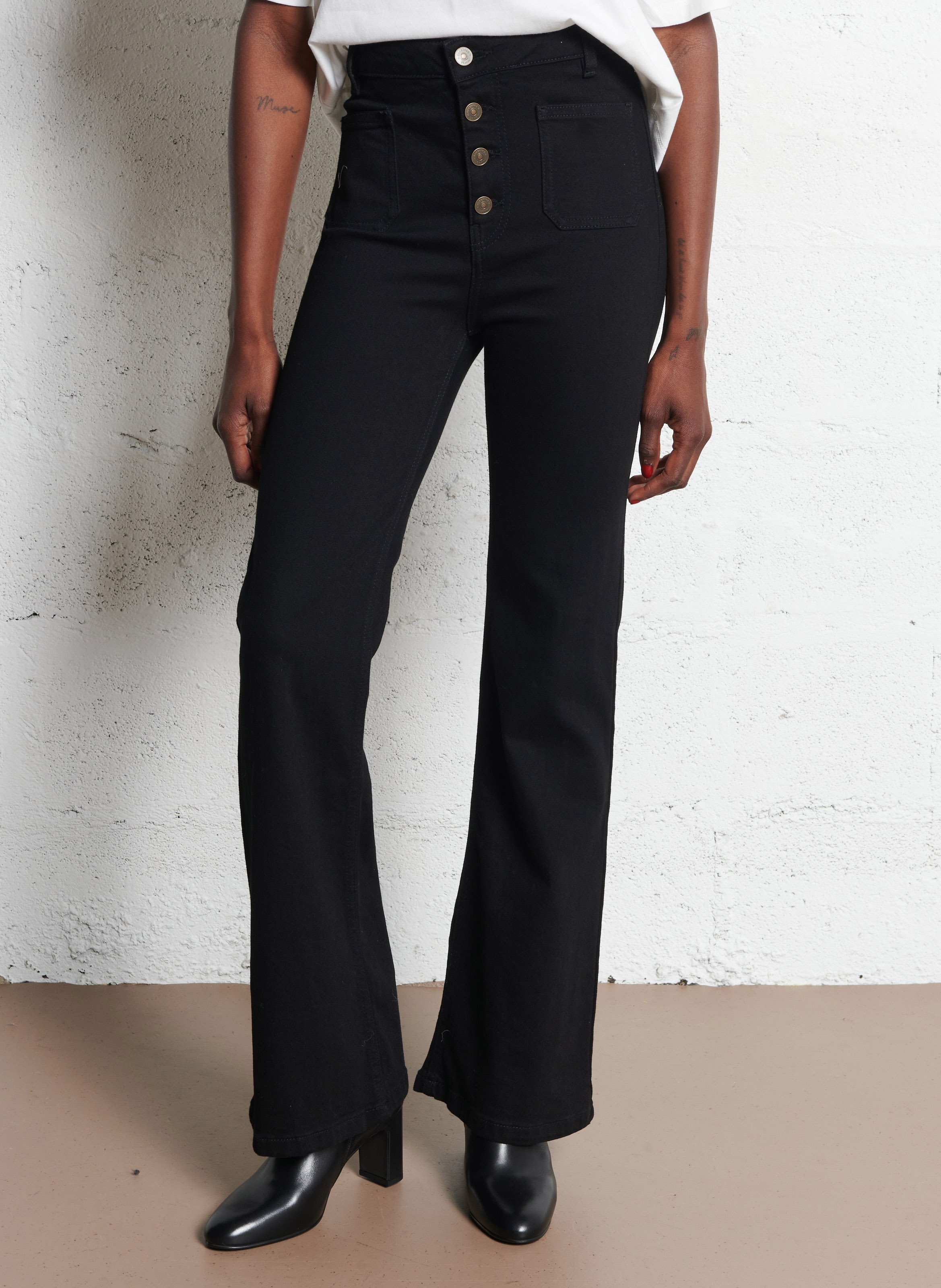 Charlotte - Flared Jeans aus Baumwolle BERENICE Schwarz