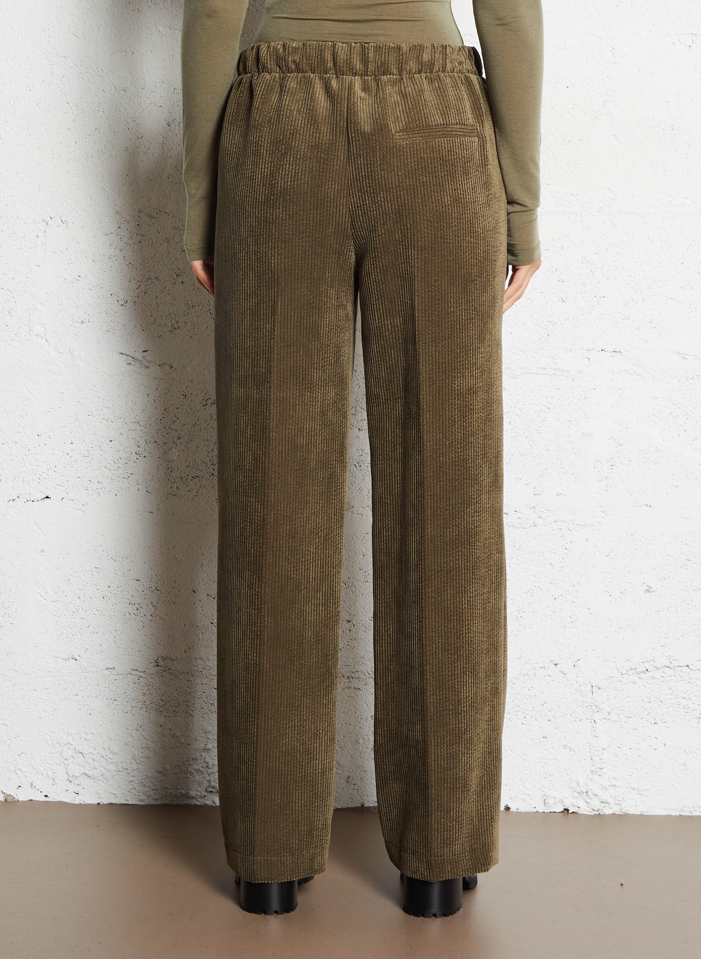 Pantalon évasé en velours côtelé IMPERIAL Kaki