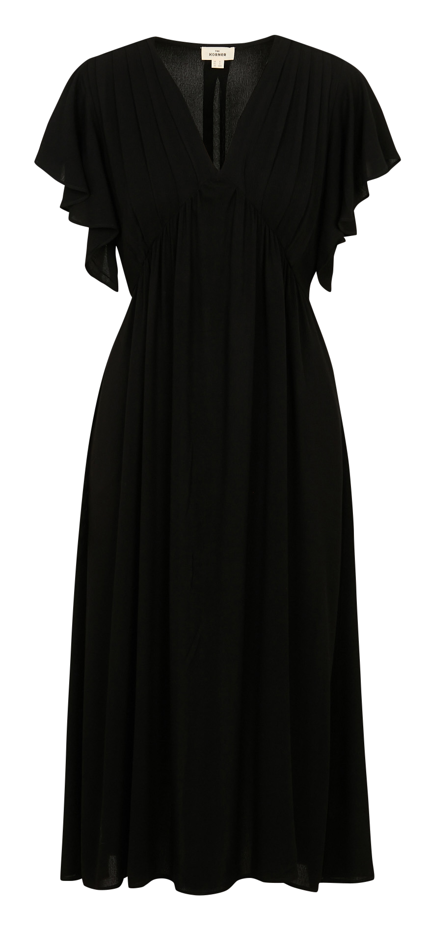 Langes Kleid mit V-Ausschnitt THE KORNER Schwarz