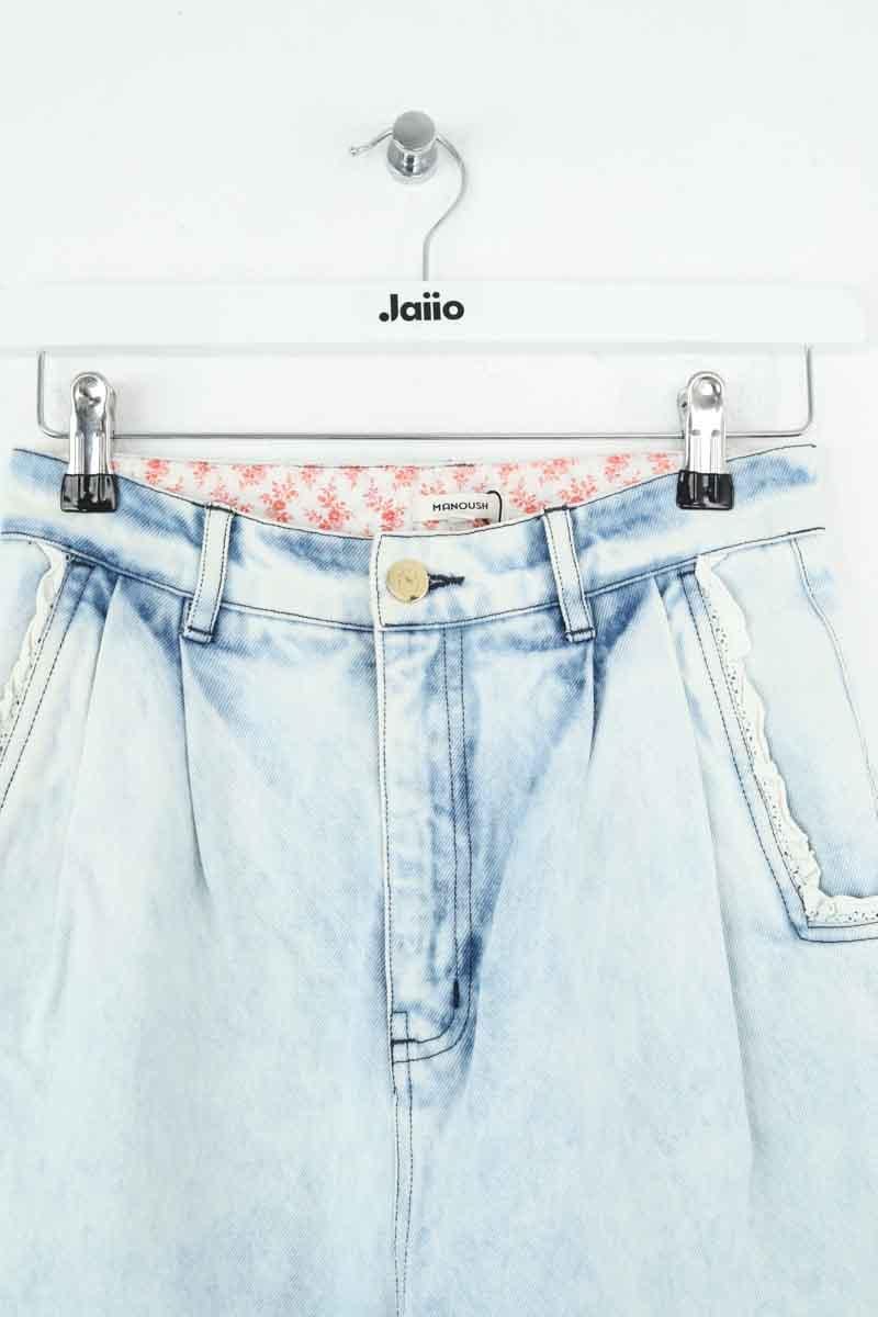 Cotton straight jeans Manoush - Seconde Main Blue