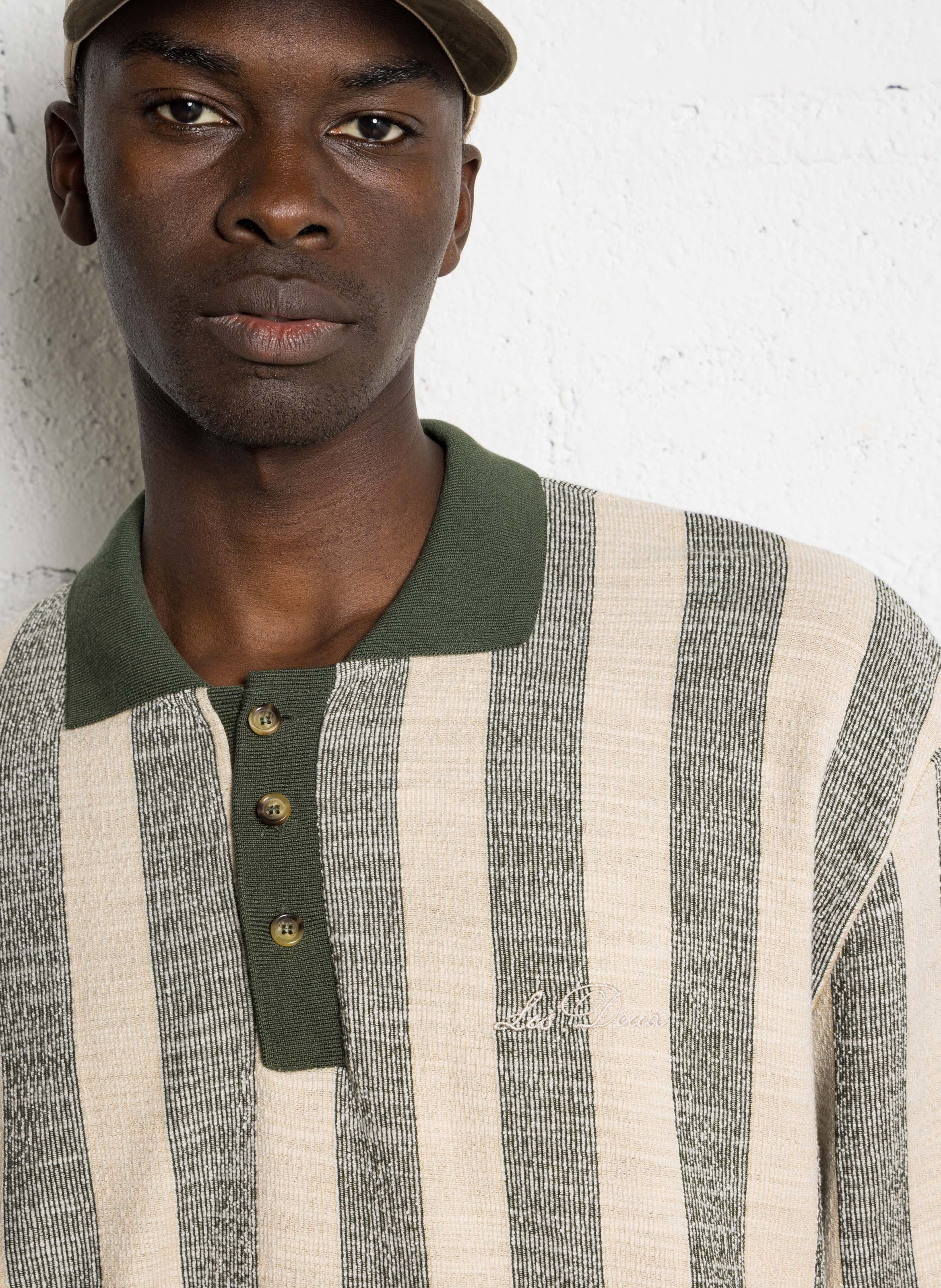 Gestreiftes Poloshirt LES DEUX Grun