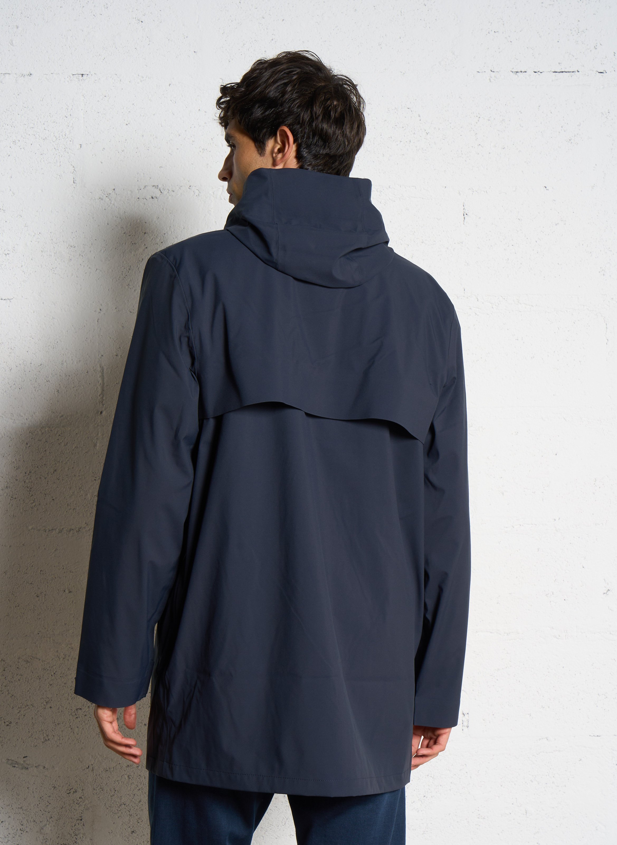 Imperméable col montant à capuche RAINS Bleu