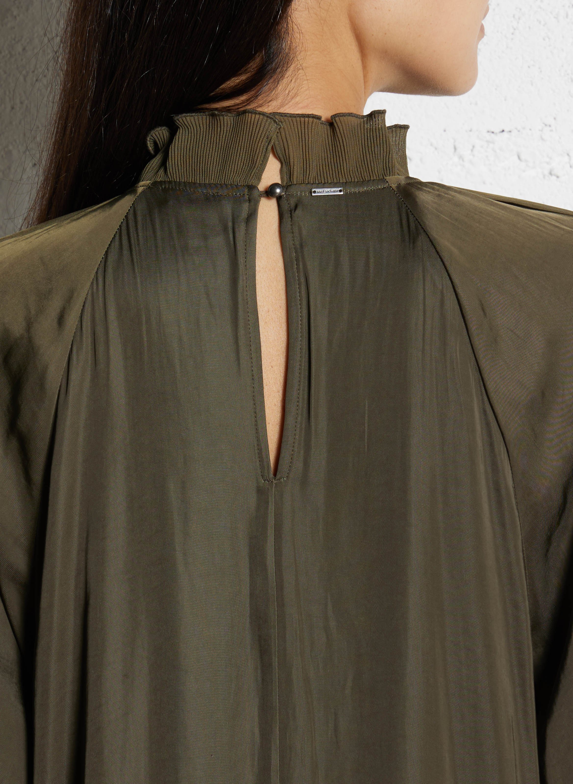 Short satin dress IKKS Khaki